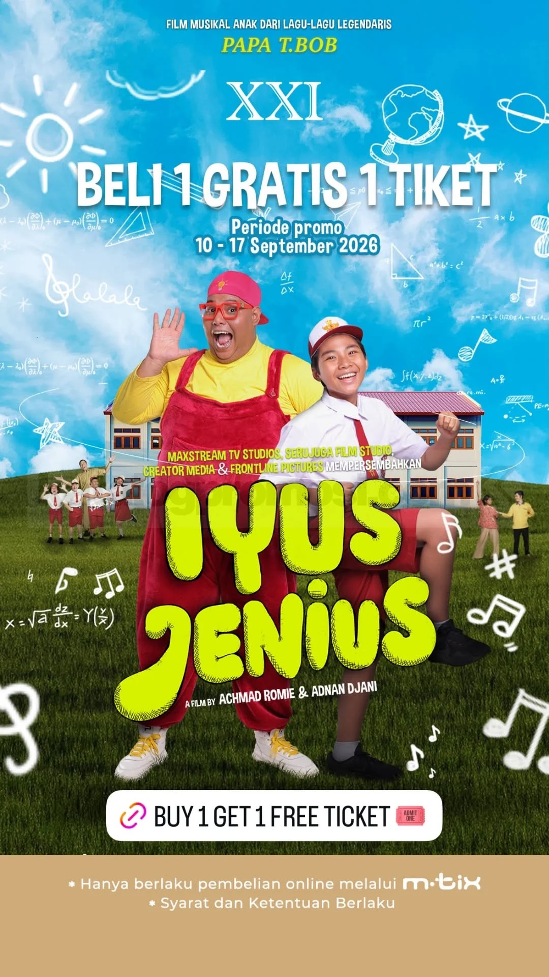 Promo Cinema XXI: Beli 1 Gratis 1 Tiket Iyus Jenius