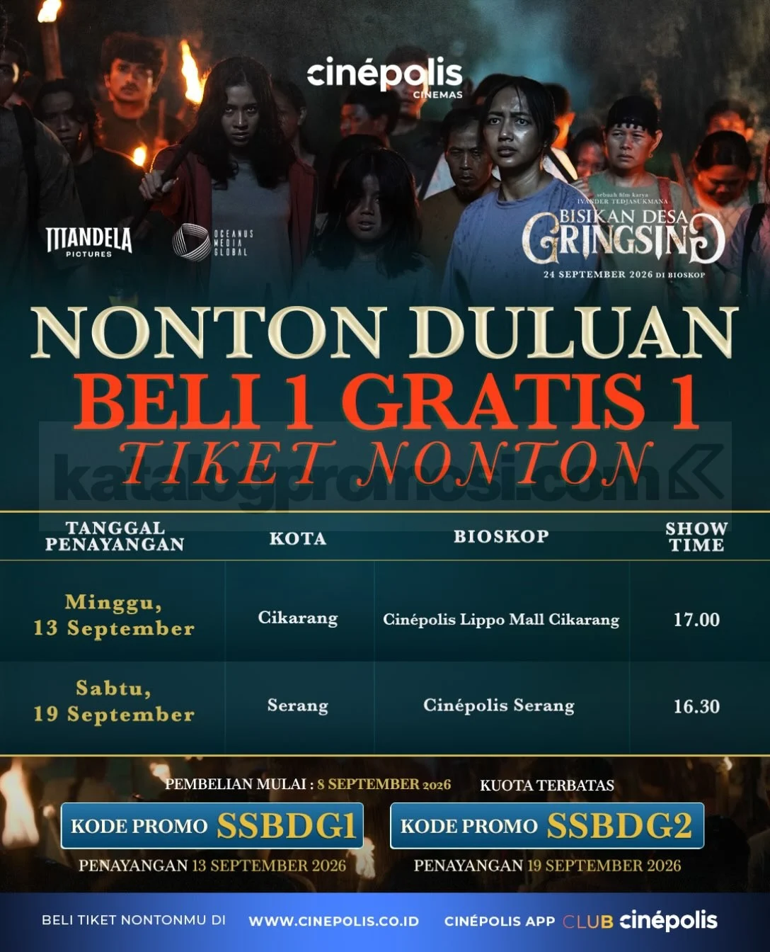 Promo Cinépolis: Tiket Nonton Gratis Film Bisikan Desa Gringsing!