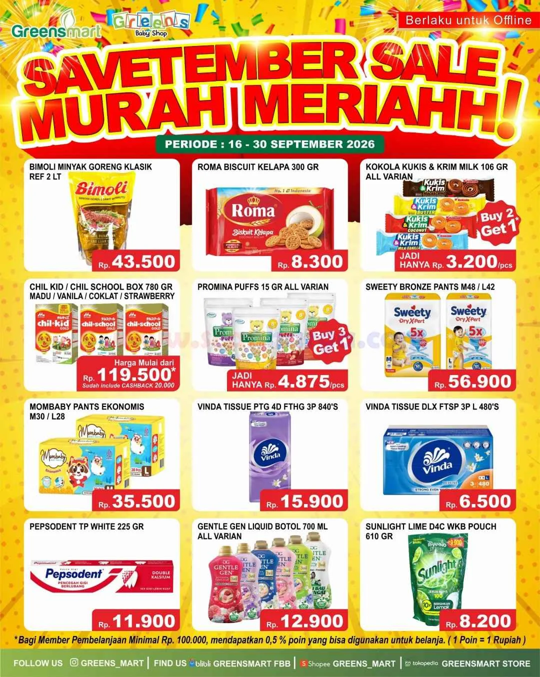 Promo Greensmart Weekend: Diskon JSM 16-30 September 2026