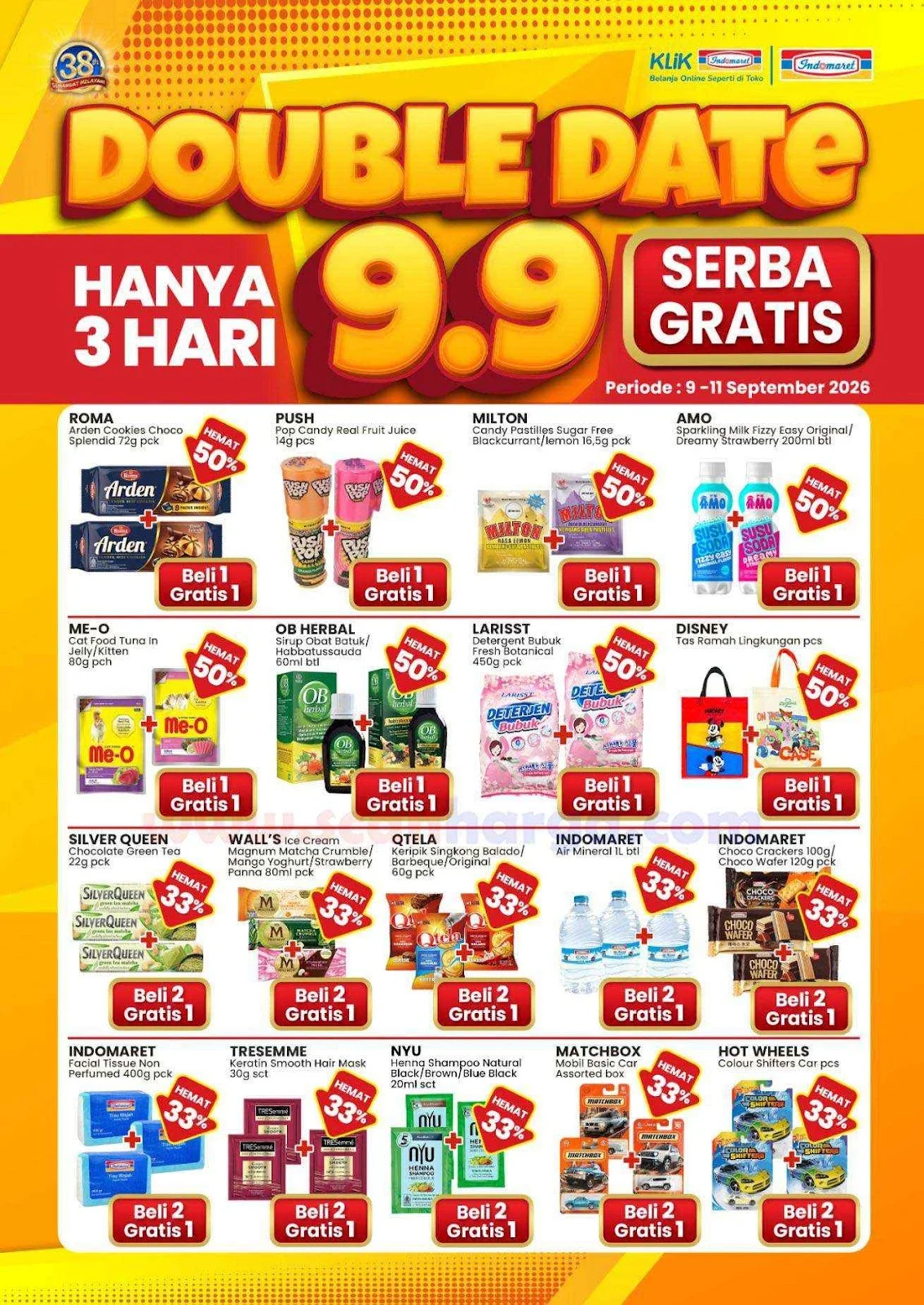 Promo Indomaret 9.9: Beli 1 Gratis 1 & Hemat 50% Selama 3 Hari!