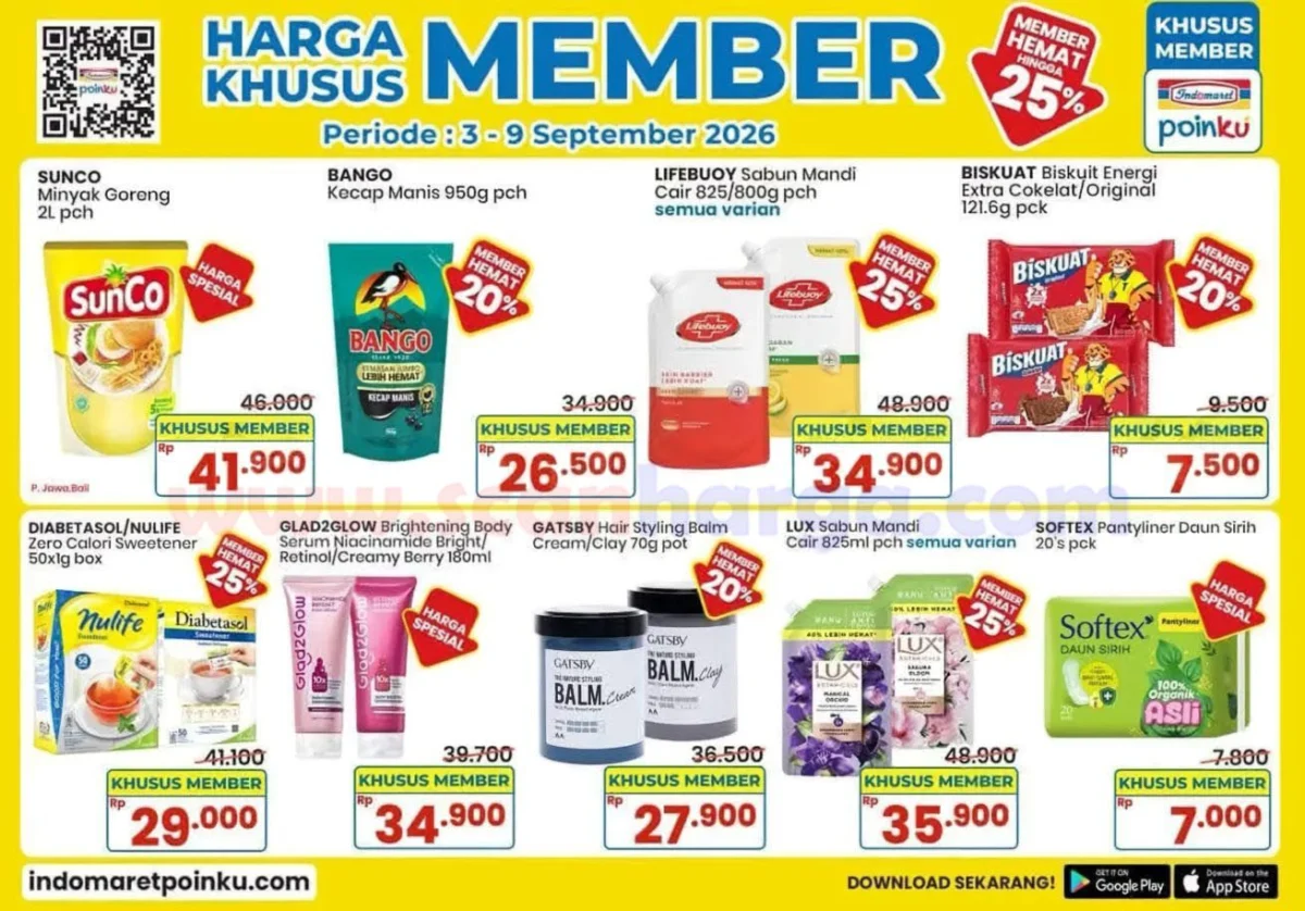 Promo Indomaret: Tebus Murah Harga Spesial Member 3-9 Sept 2026