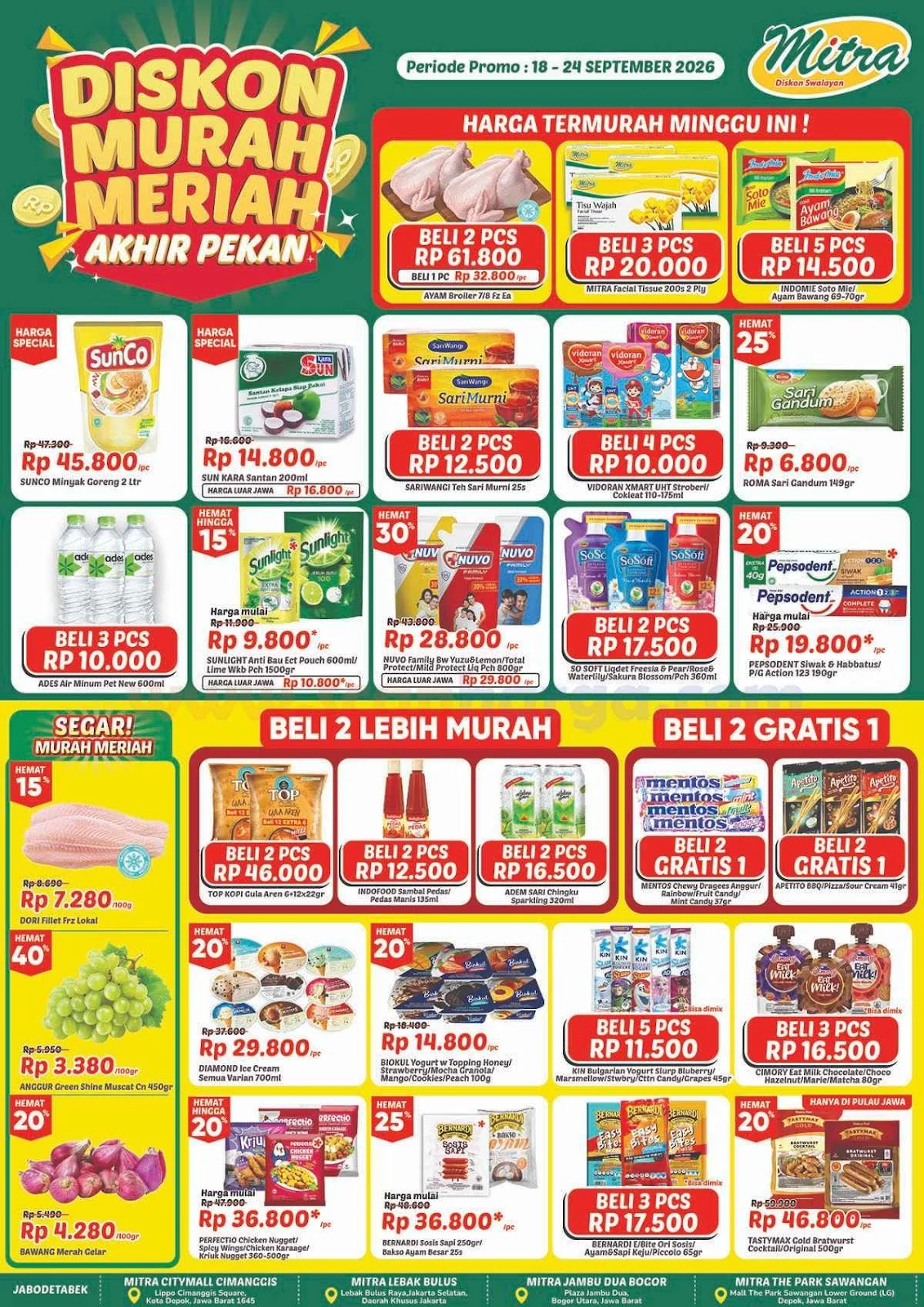 Promo JSM Mitra Diskon Swalayan: Banjir Diskon Weekend 18-24 September 2026