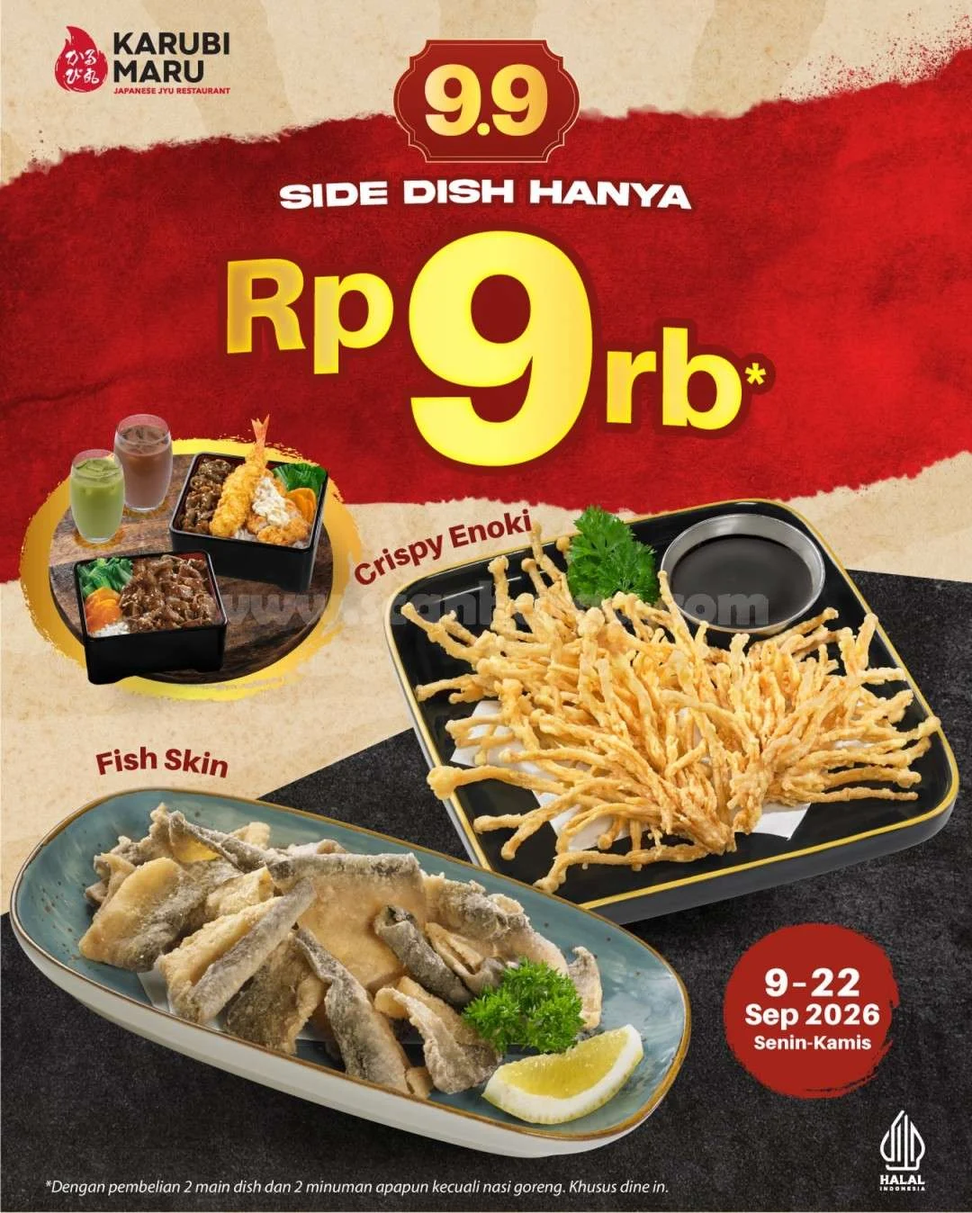 Promo Karubi Maru: Side Dish Rp9 Ribu di September 2026