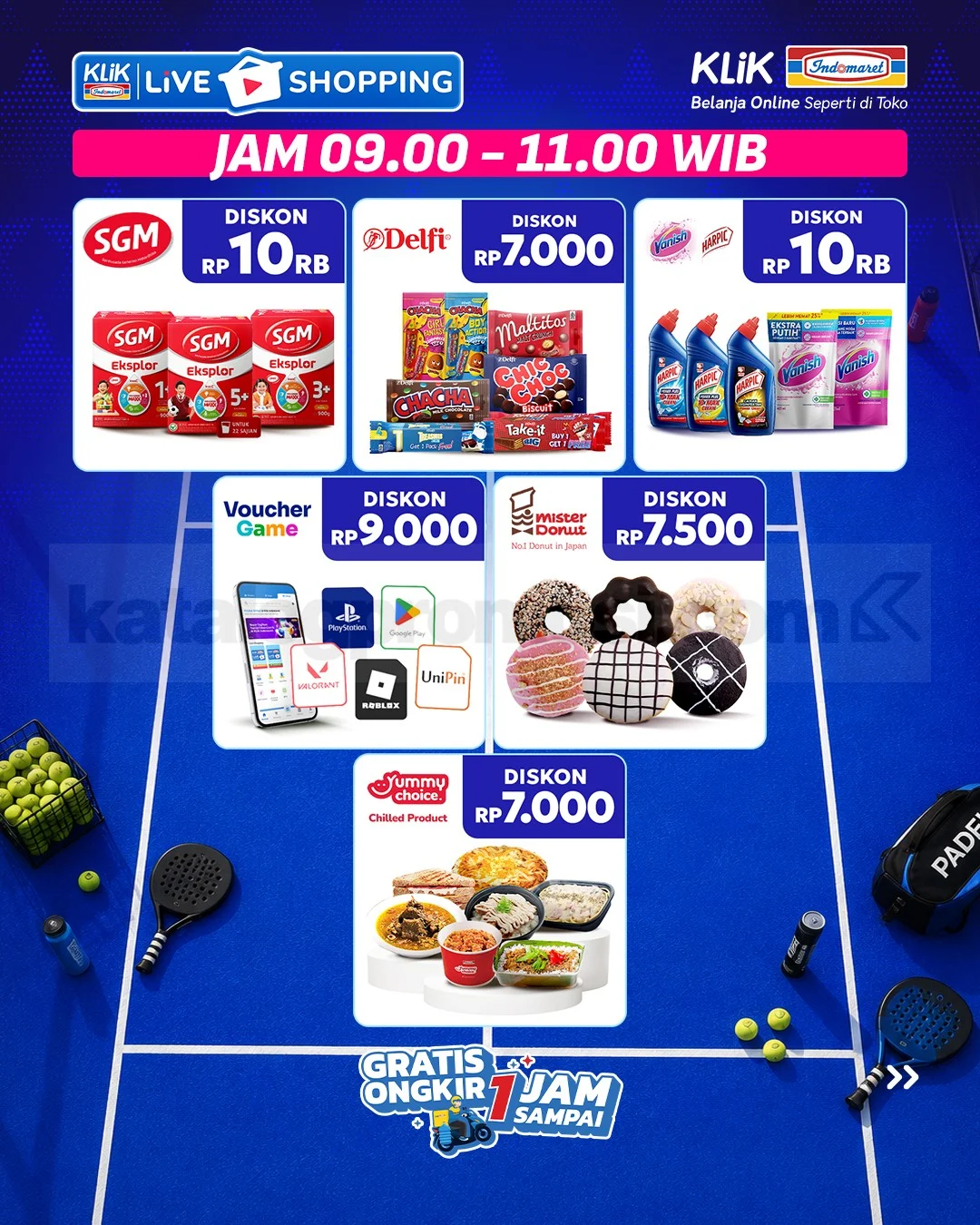 Promo Klik Indomaret 9.9: Beli 1 Gratis 1 & Diskon Hingga 50%