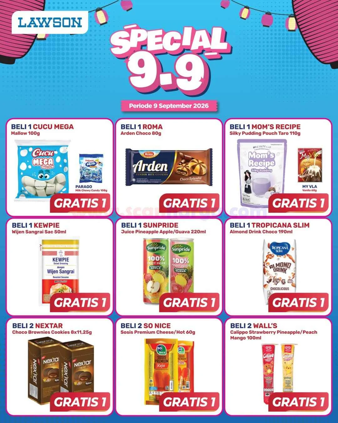 Promo Lawson 9.9: Beli 1 Gratis 1 & Beli 2 Gratis 1