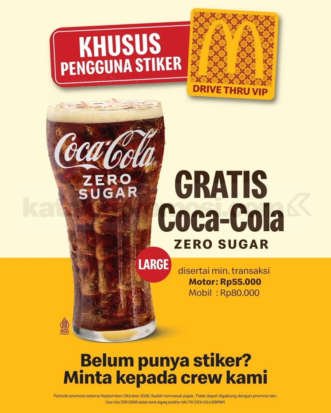 Promo McD Drive Thru: Gratis Coca-Cola Zero Sugar, Cek Syaratnya!