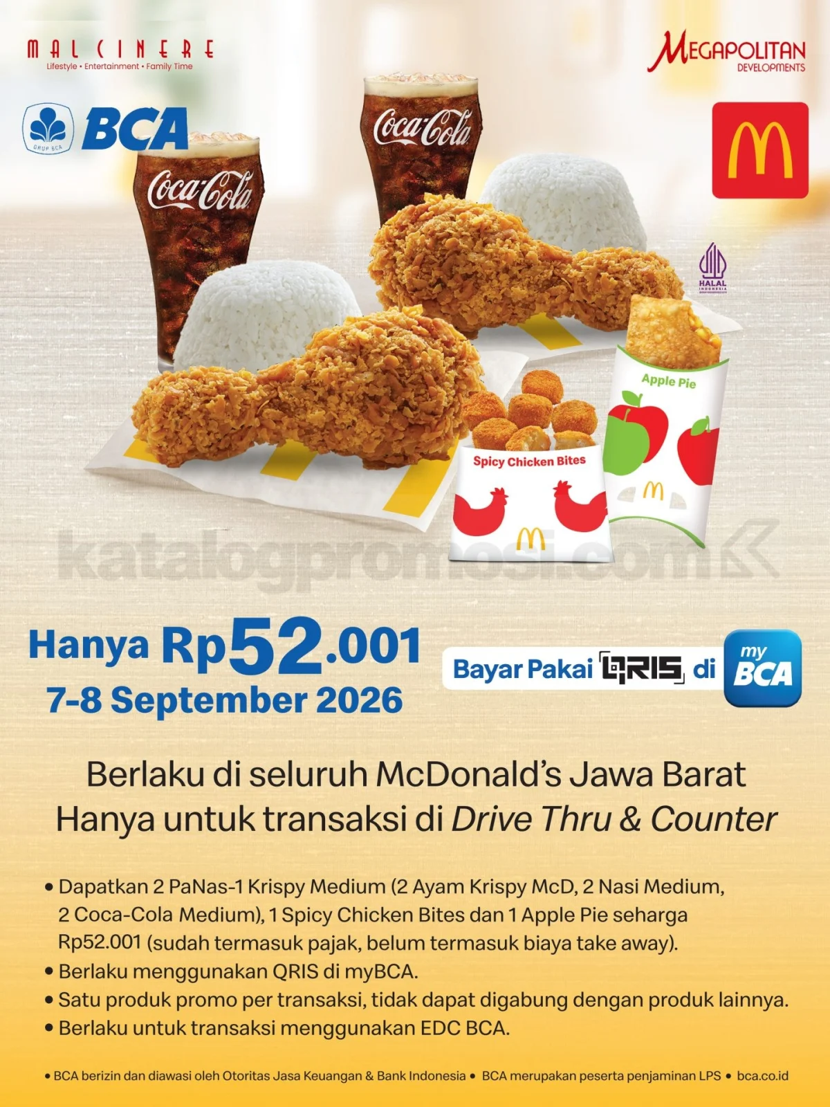 Promo McD x BCA: Paket Lengkap Rp 52.001 di Jabar (7-8 Sept 2026)