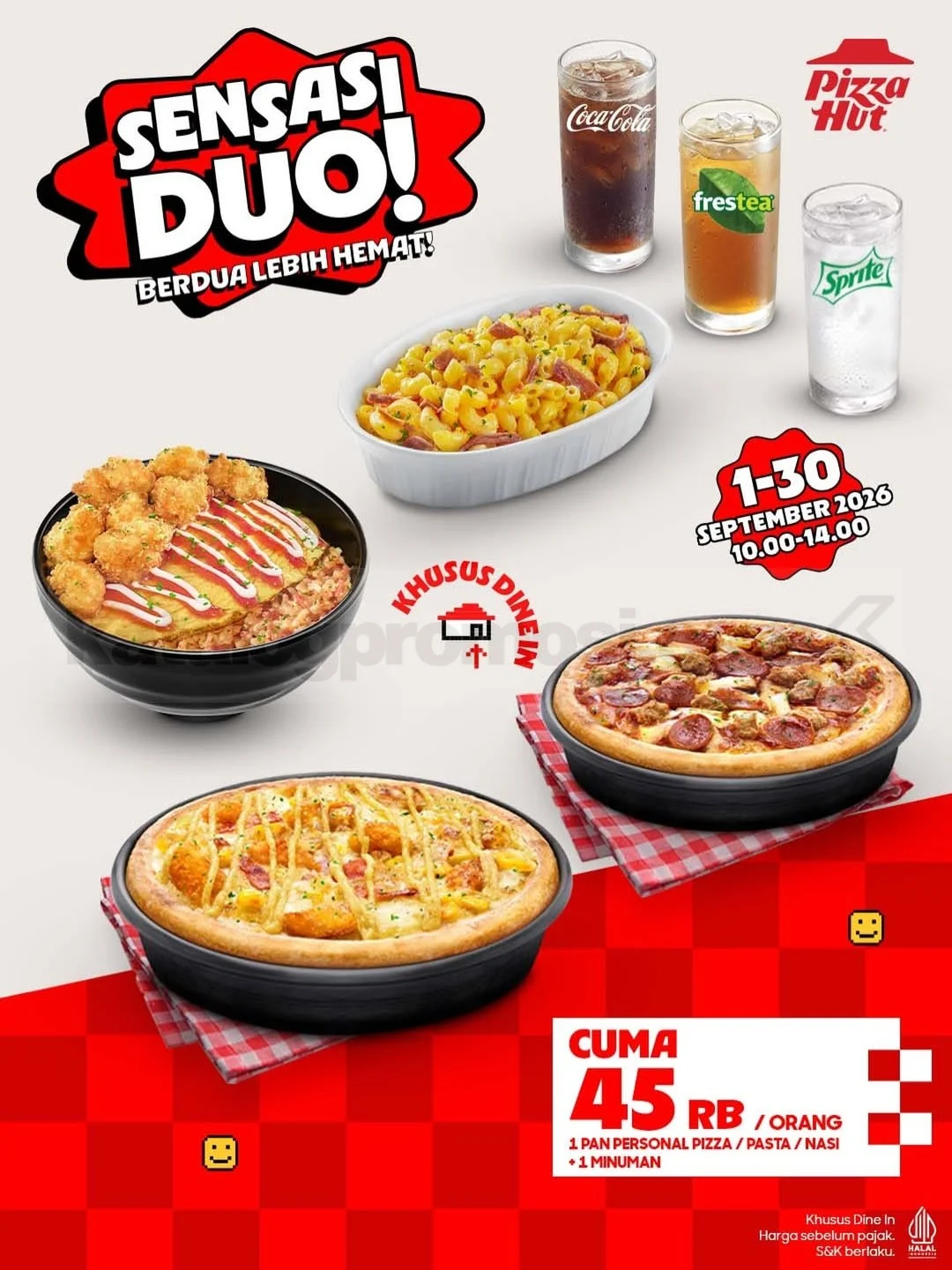 Promo Pizza Hut Sensasi Duo: Makan Hemat Berdua Rp45rb/Pax