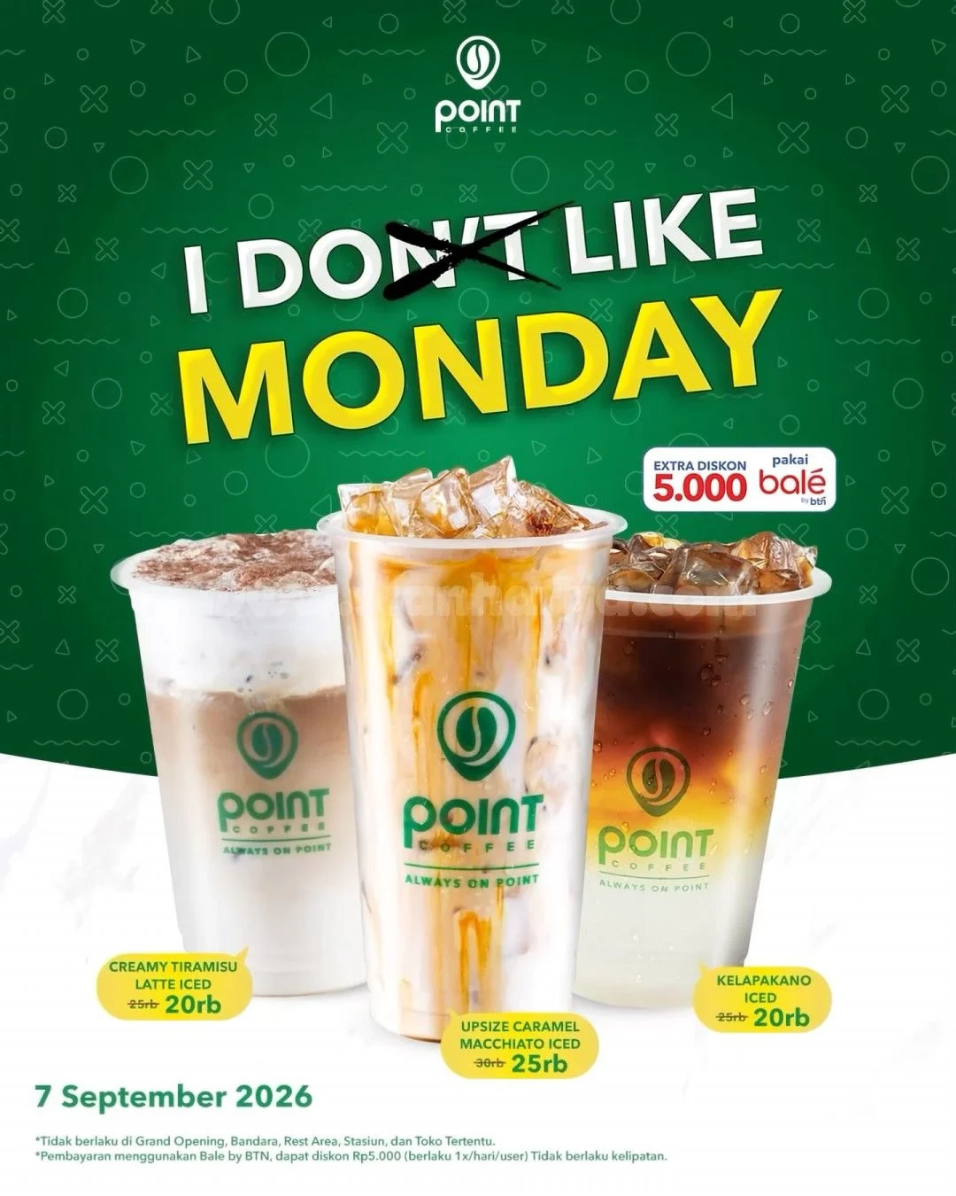 Promo Point Coffee: I Do Like Monday, Diskon Hemat 7 September 2026