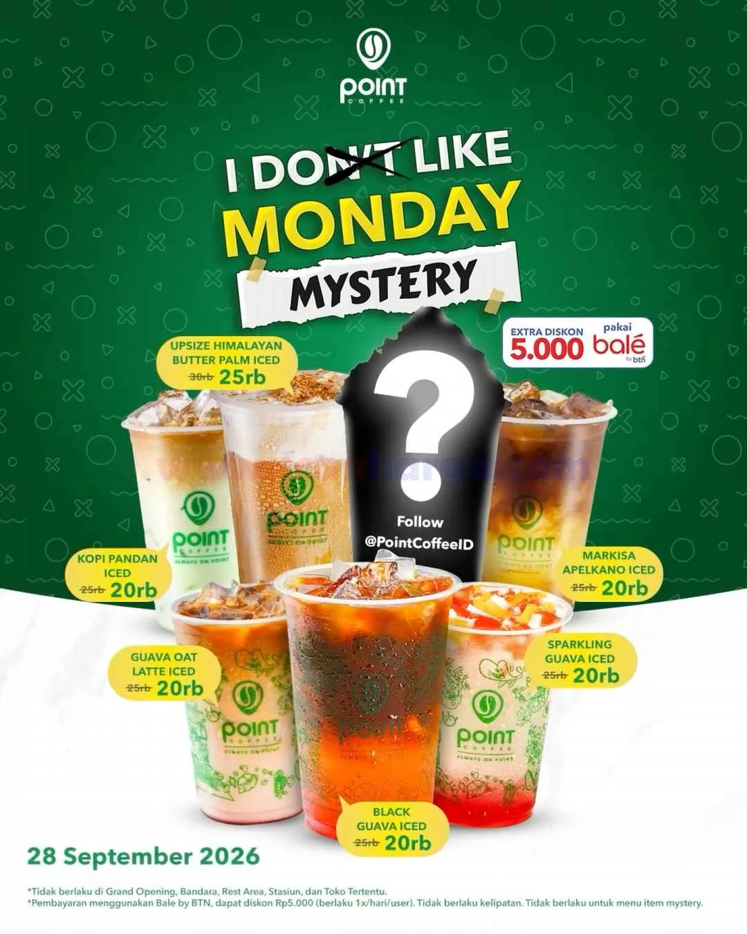 Promo Point Coffee: I Like Monday, Nikmati Minuman Spesial Rp 20 Ribu