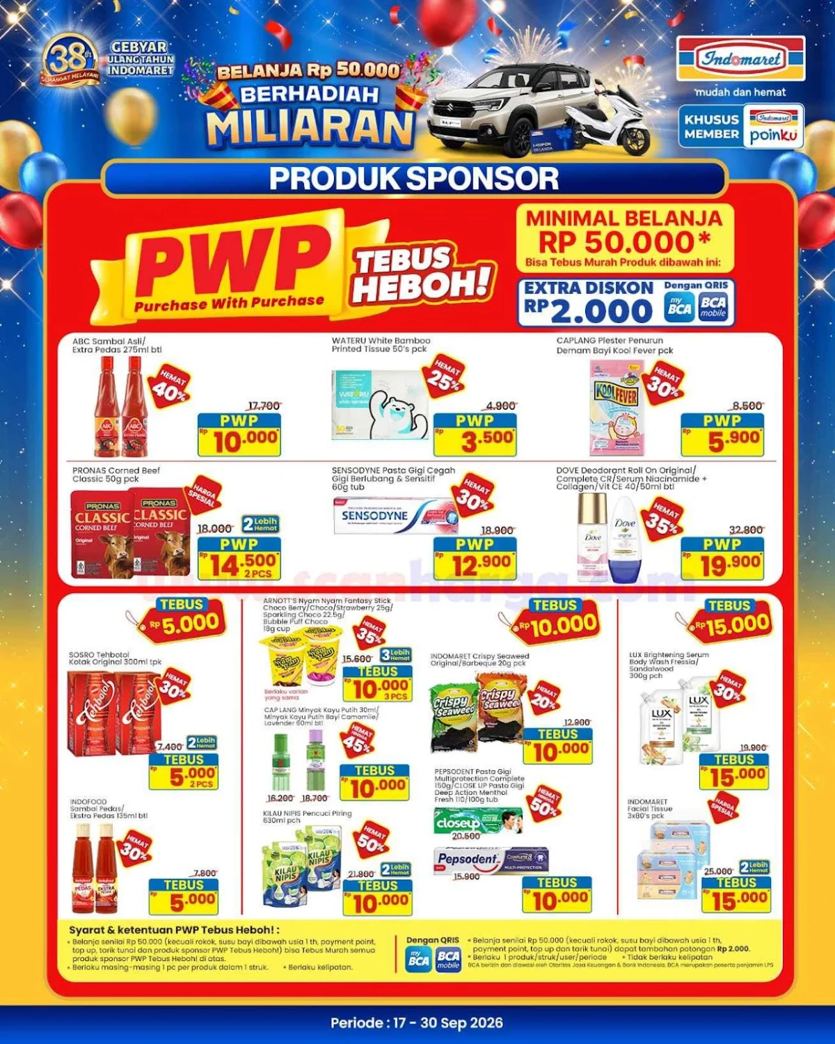 Promo PWP Indomaret: Tebus Murah Produk Pilihan 17-30 Sept 2026