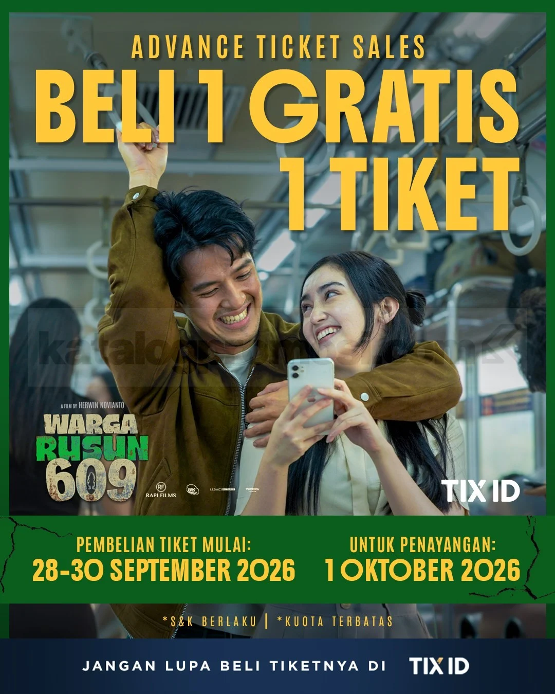 Promo TIX ID: Beli 1 Gratis 1 Tiket Warga Rusun 609