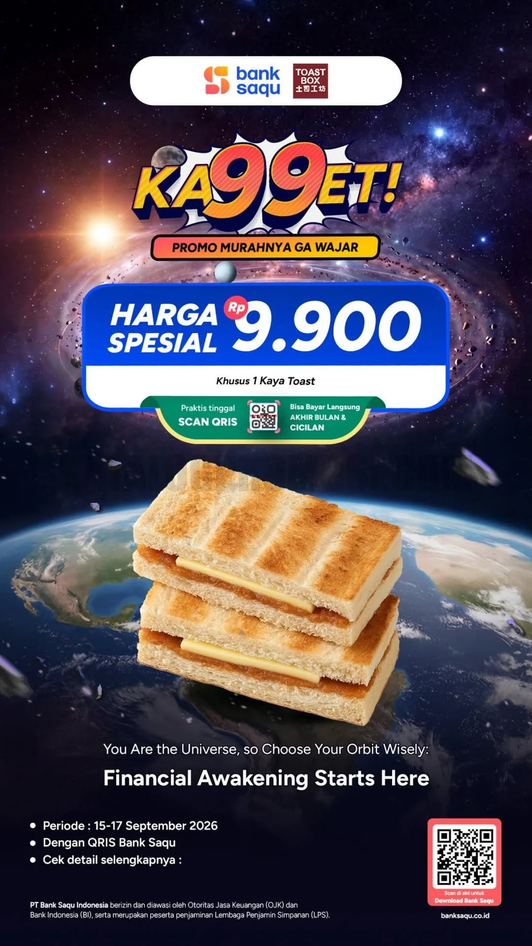 Promo Toast Box: Kaya Toast Rp9.900 via QRIS Bank Saqu