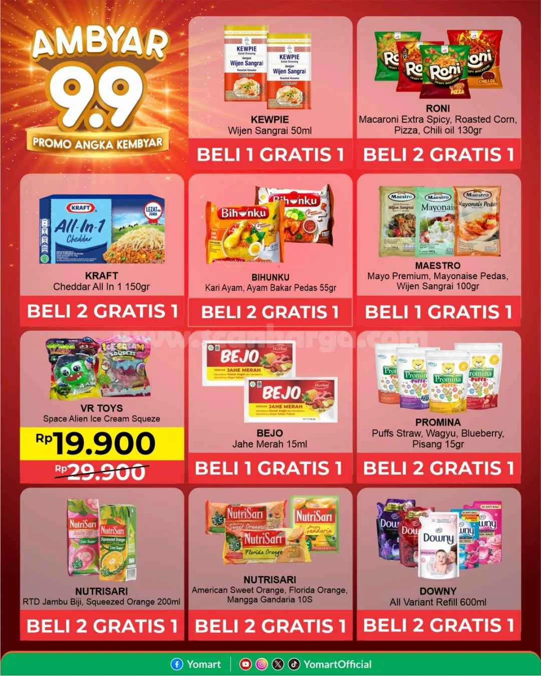 Promo Yomart Ambyar 9.9: Beli 1 Gratis 1 & Diskon Spesial