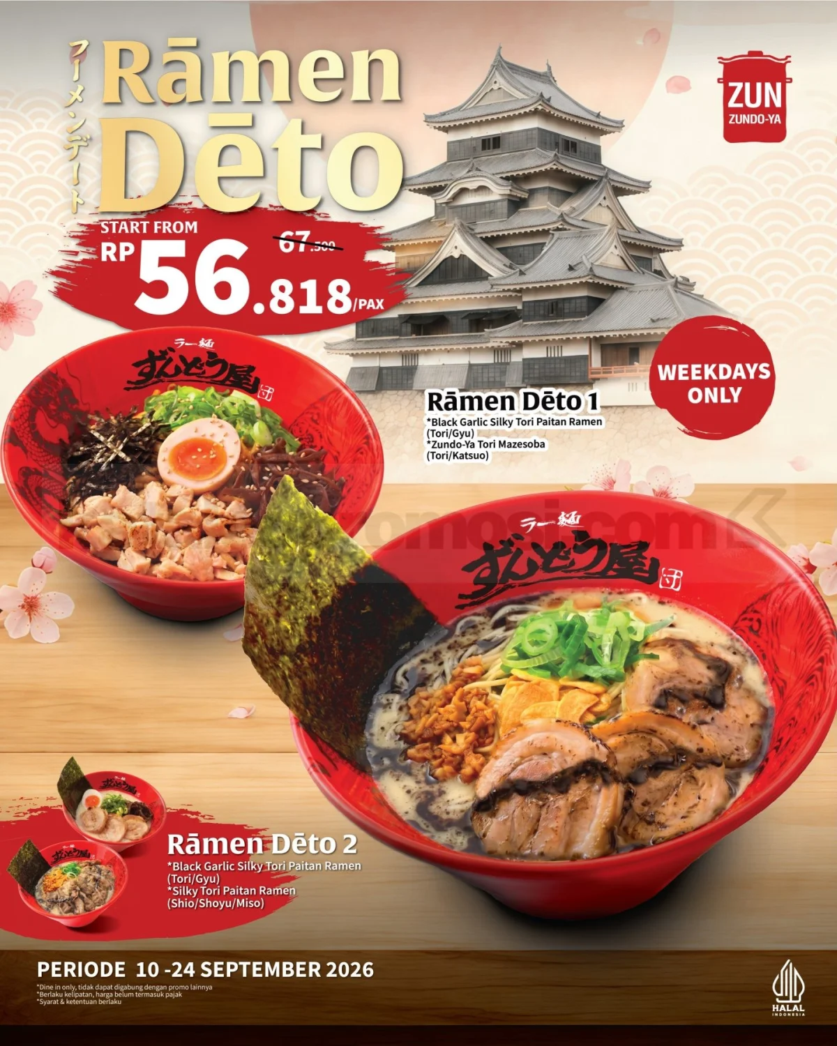 Promo ZUNDO-YA: Nikmati Ramen Spesial Mulai Rp56.818
