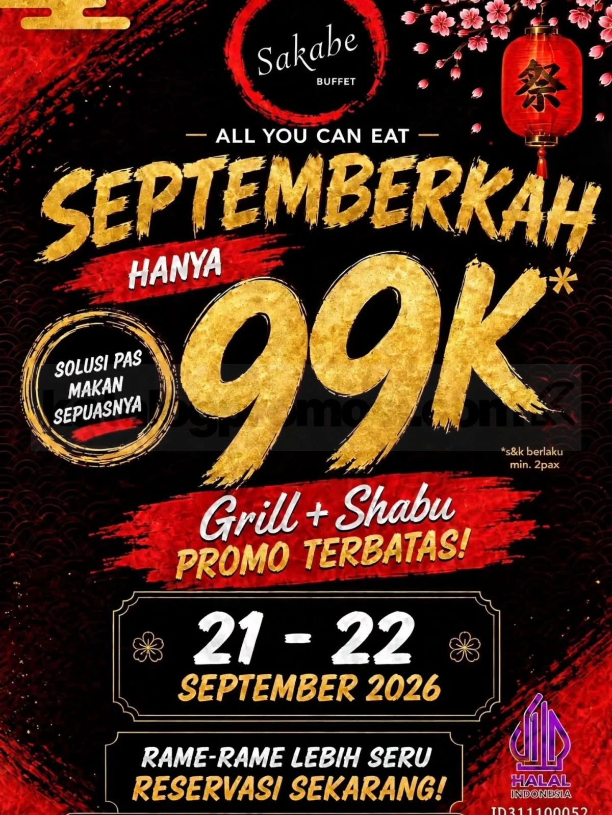 Sakabe Buffet: All You Can Eat Rp99 Ribu, Makan 90 Menit!