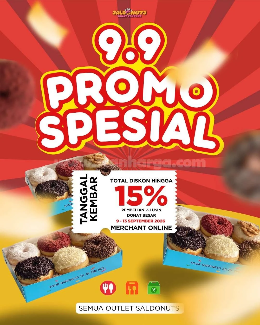 Saldonuts Diskon 15% Spesial 9.9, Buruan Borong!