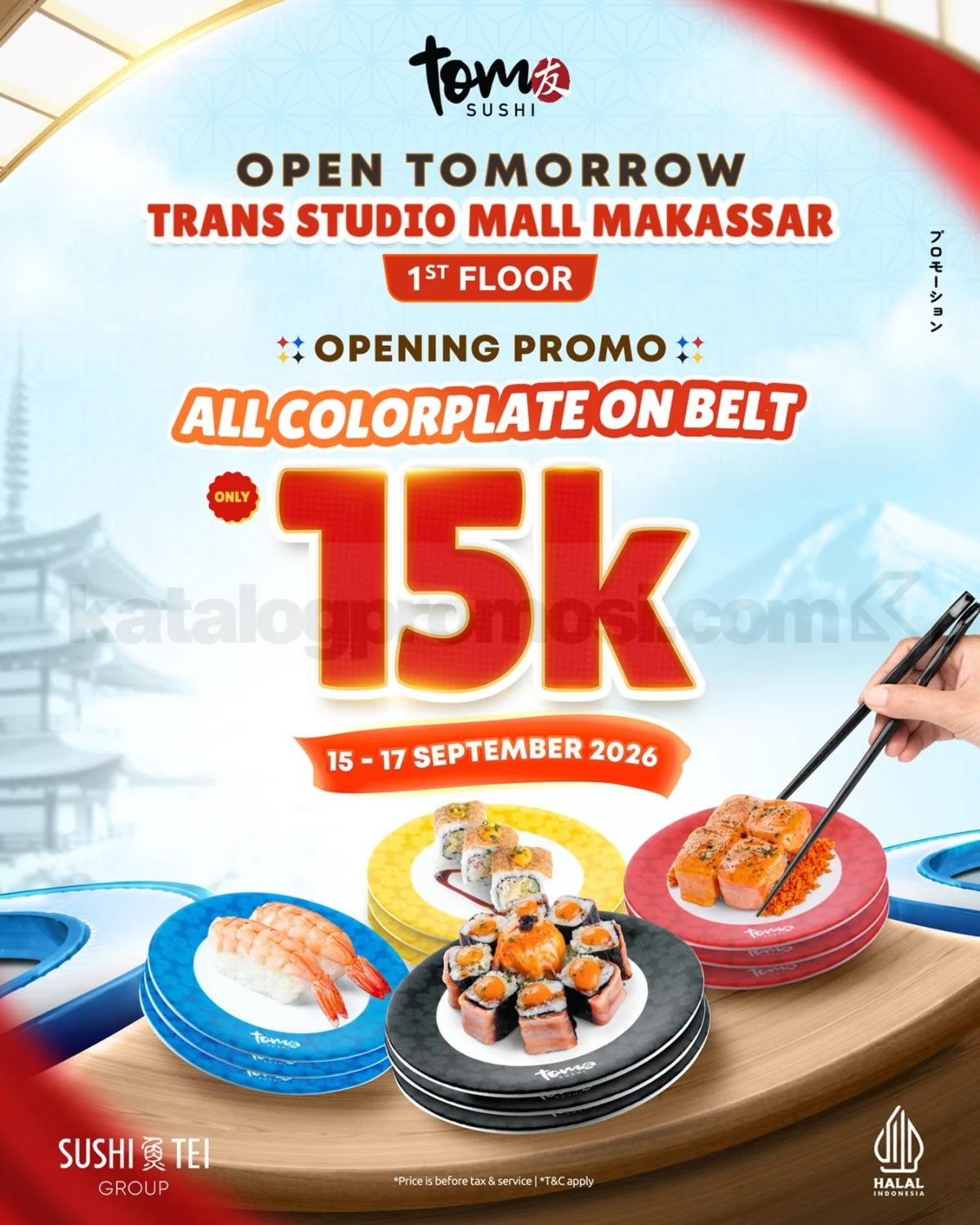 Tom Sushi Buka Gerai Baru, All Colorplate Rp15.000!