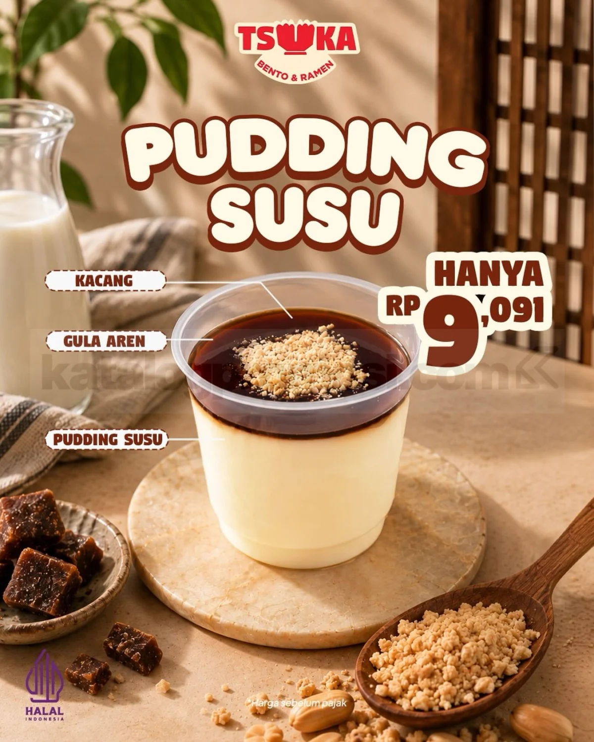 Tsuka Hadirkan Pudding Susu Gula Aren & Kacang Rp9.091