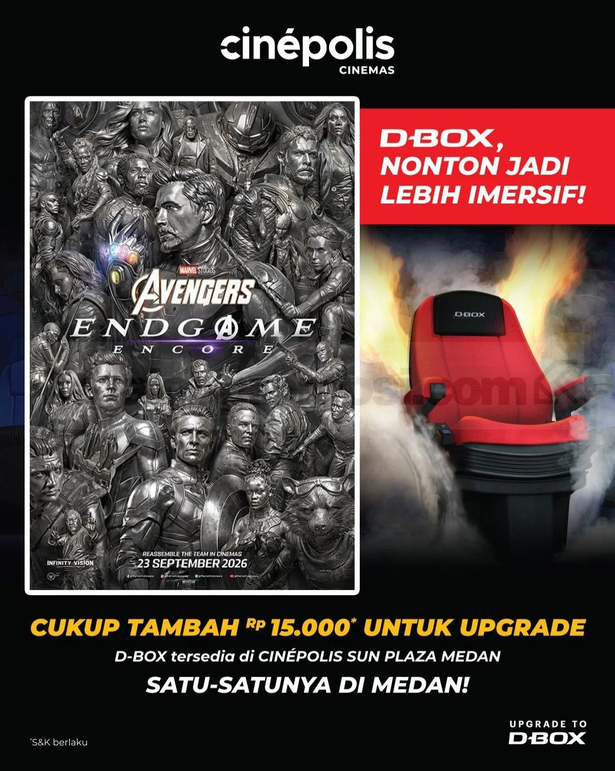 Upgrade ke D-BOX: Avengers Endgame Lebih Imersif di Sun Plaza Medan