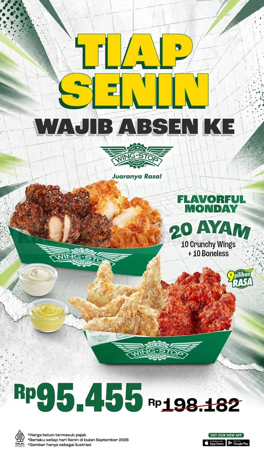 Wingstop Tawarkan 20 Ayam Rp95.455 Tiap Senin September 2026