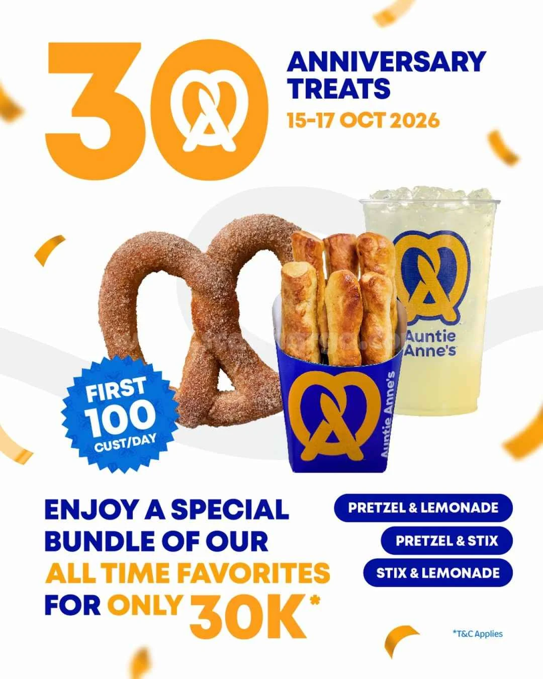 Auntie Anne's Rayakan Ultah ke-30, Paket Hemat Rp30.000!
