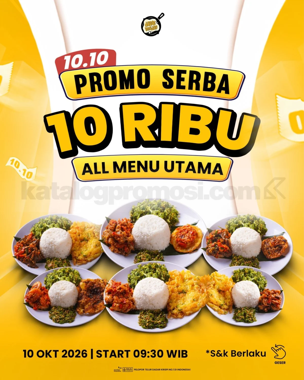 Dadar Beredar: Semua Menu Utama Rp10.000 di 10.10 2026!