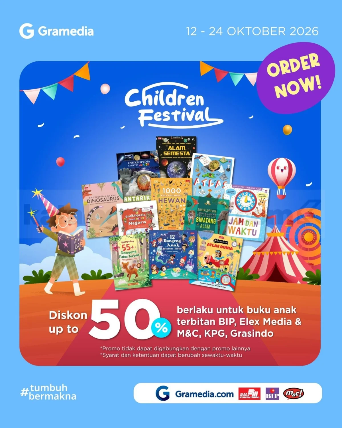 Gramedia Children Festival: Diskon 50% Buku Anak & Hadiah Spektakuler!