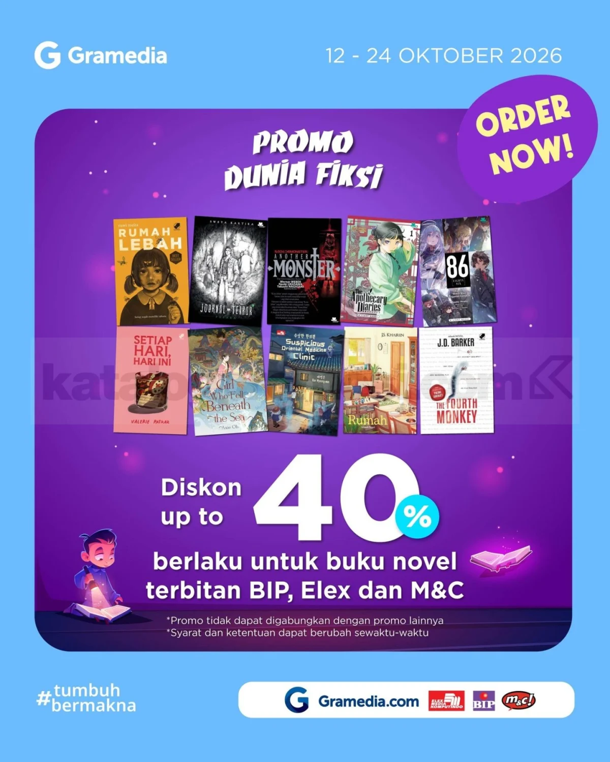 Gramedia Tawarkan Diskon Novel Hingga 40% untuk Pecinta Fiksi