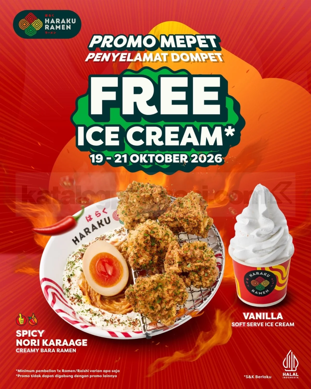 Haraku Ramen: Gratis Es Krim 3 Hari di Oktober 2026