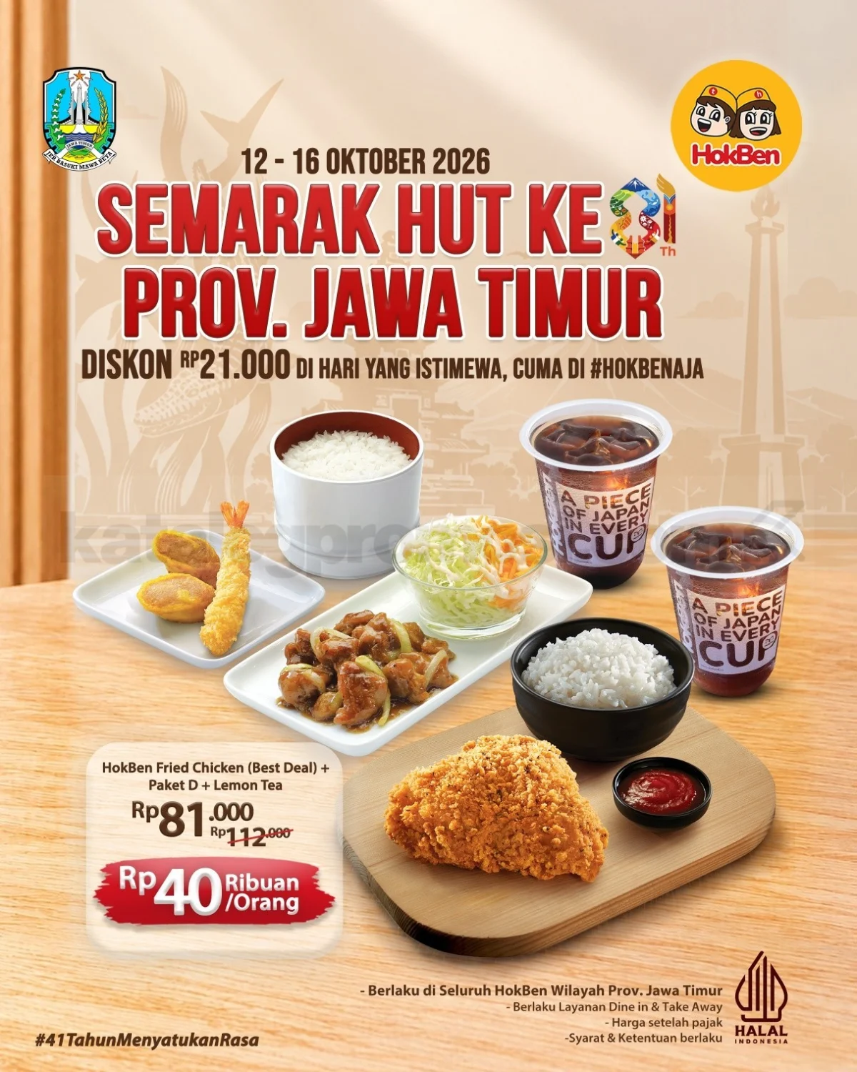 HokBen Hadirkan Promo Spesial HUT Jatim Rp81 Ribu