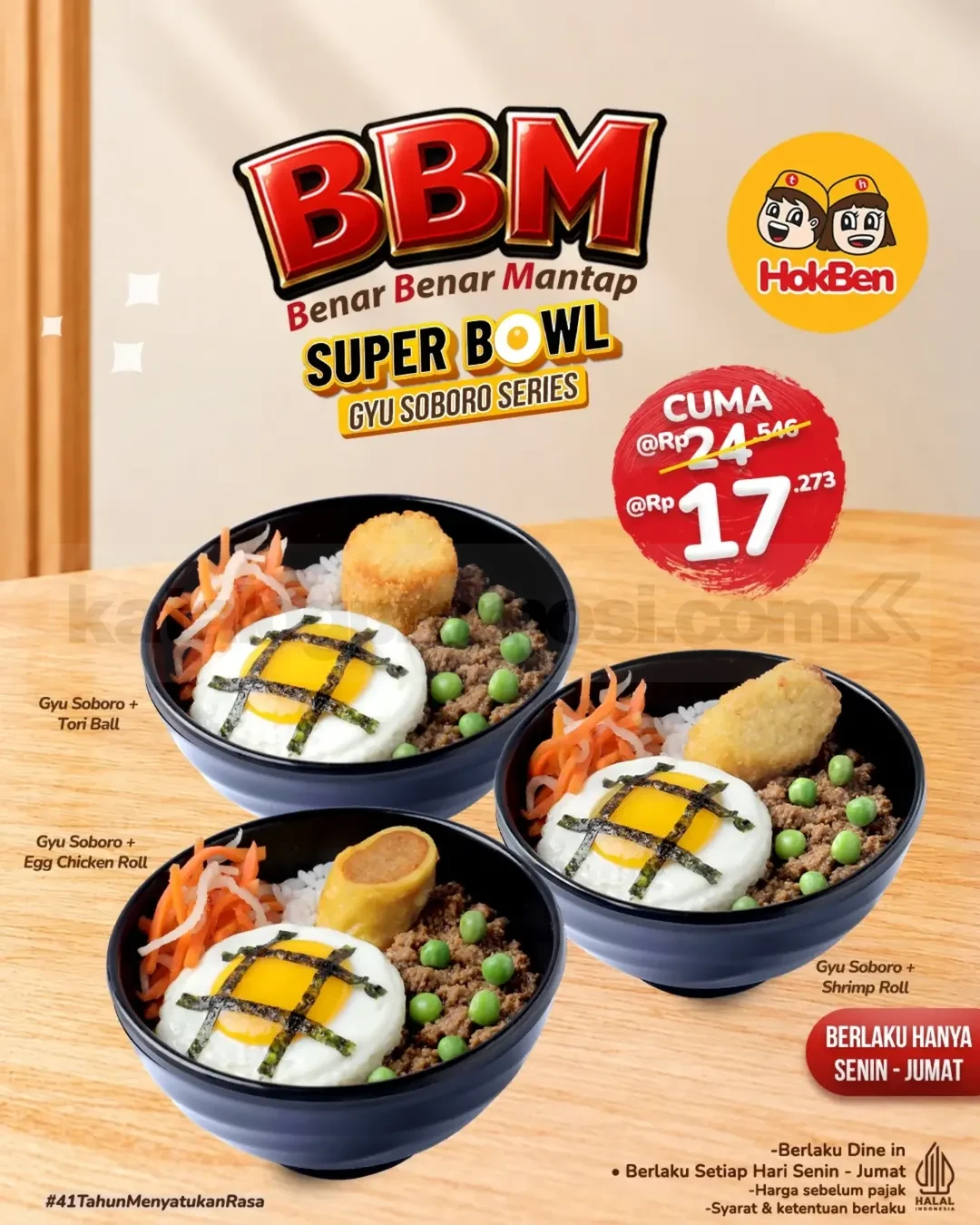HokBen Tawarkan Super Bowl Gyu Soboro Rp 17.273, Dine In Weekdays