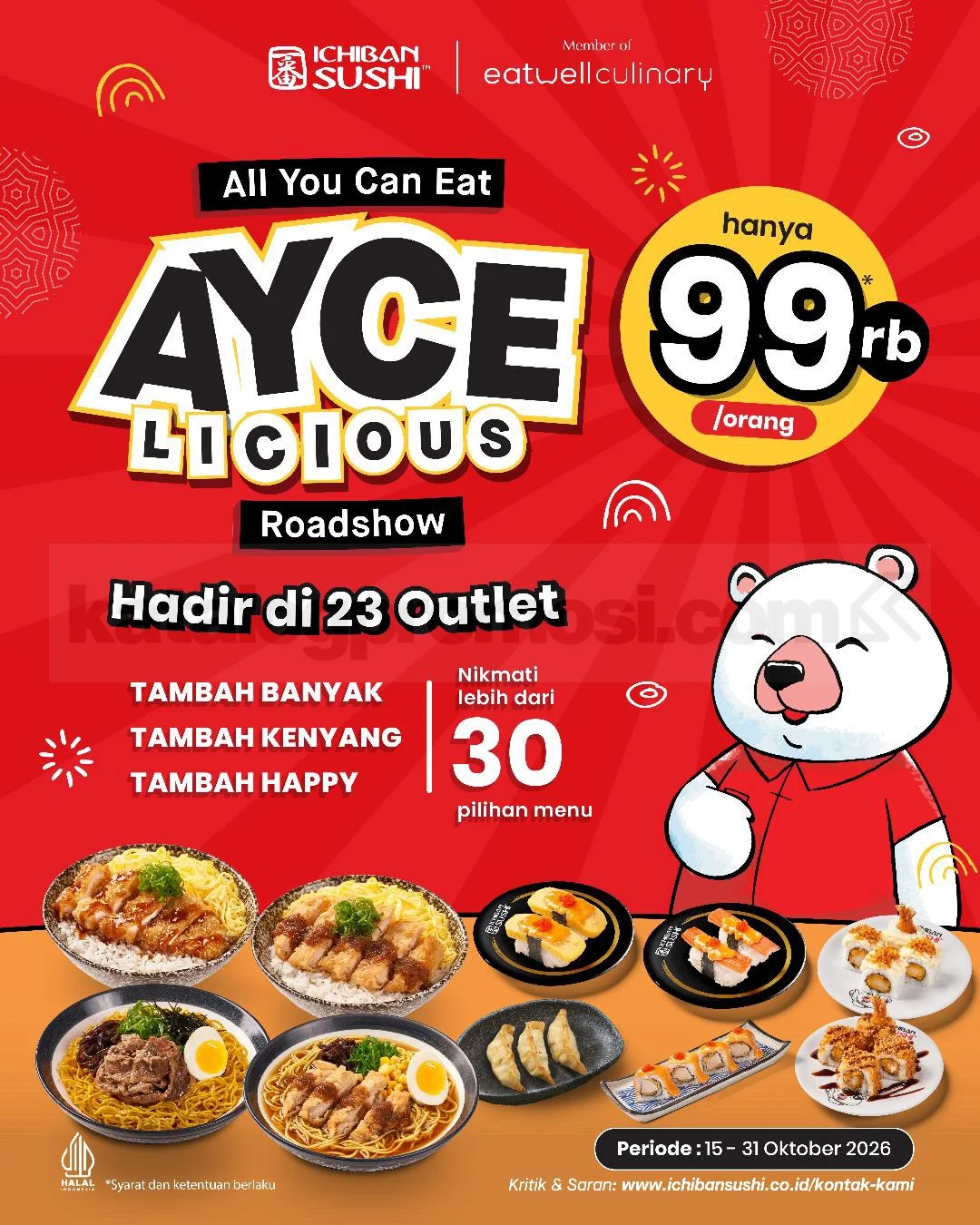 Ichiban Sushi: AYCElicious Rp99rb, Sushi & Ramen Sepuasnya!