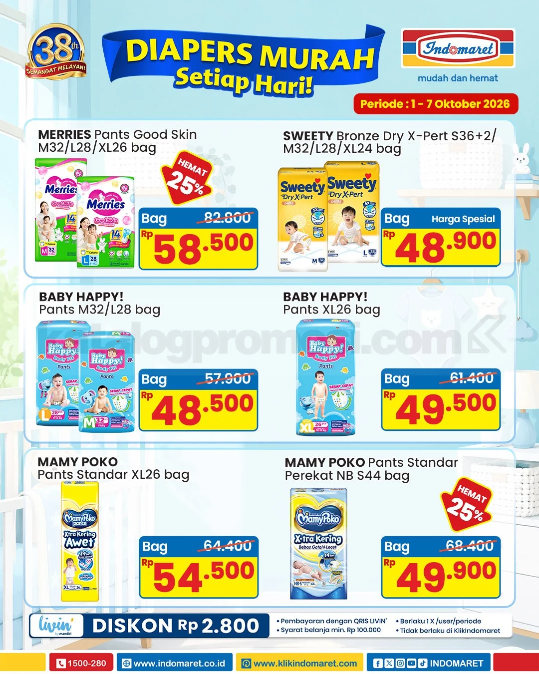 Indomaret Tawarkan Diskon Susu & Popok 1-7 Okt 2026