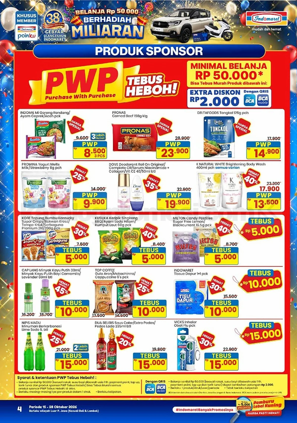 Indomaret Tebus Murah PWP: Belanja Rp50 Ribu, Dapatkan Produk Pilihan!