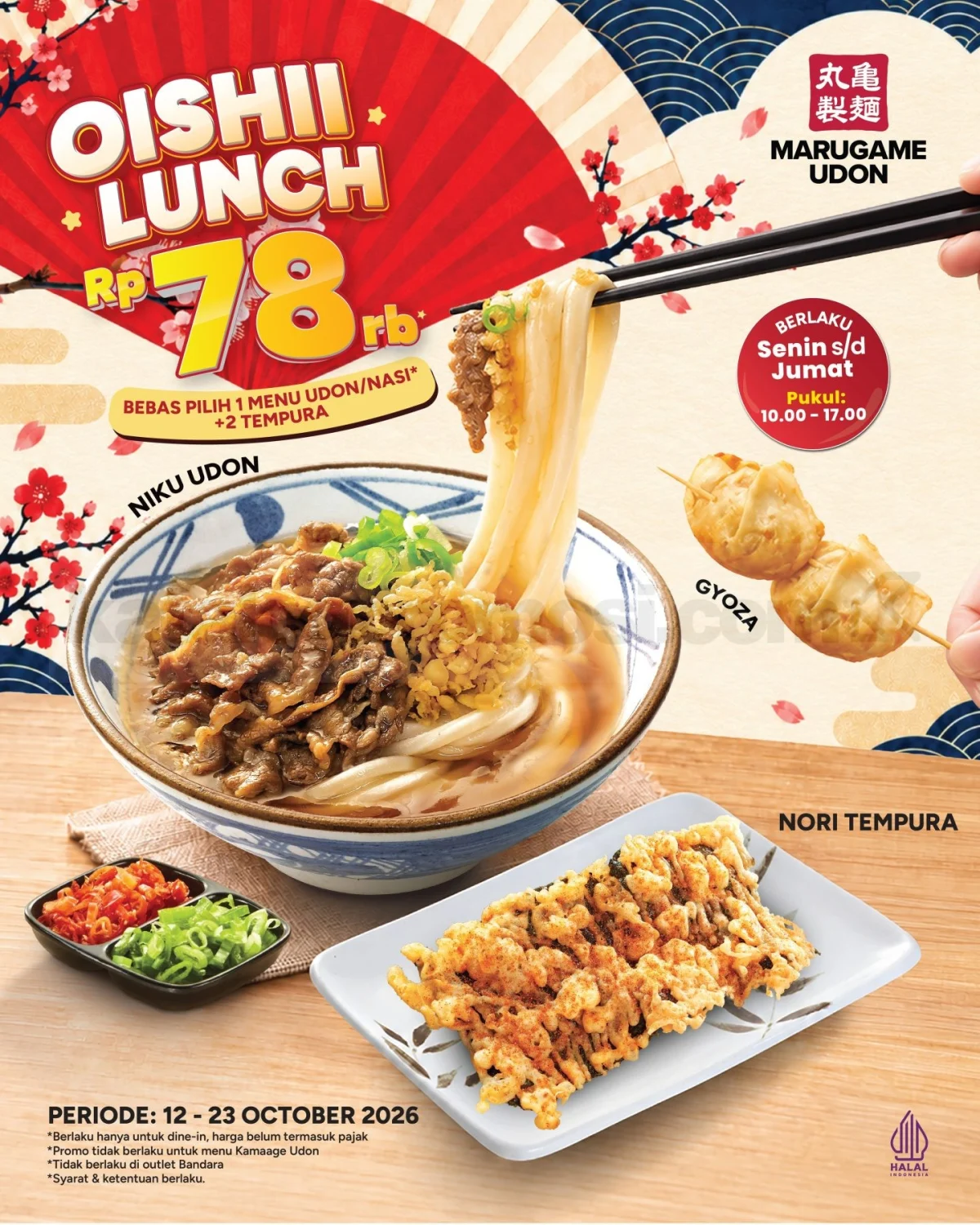 Marugame Udon: Oishii Lunch Spesial Weekdays Oktober 2026