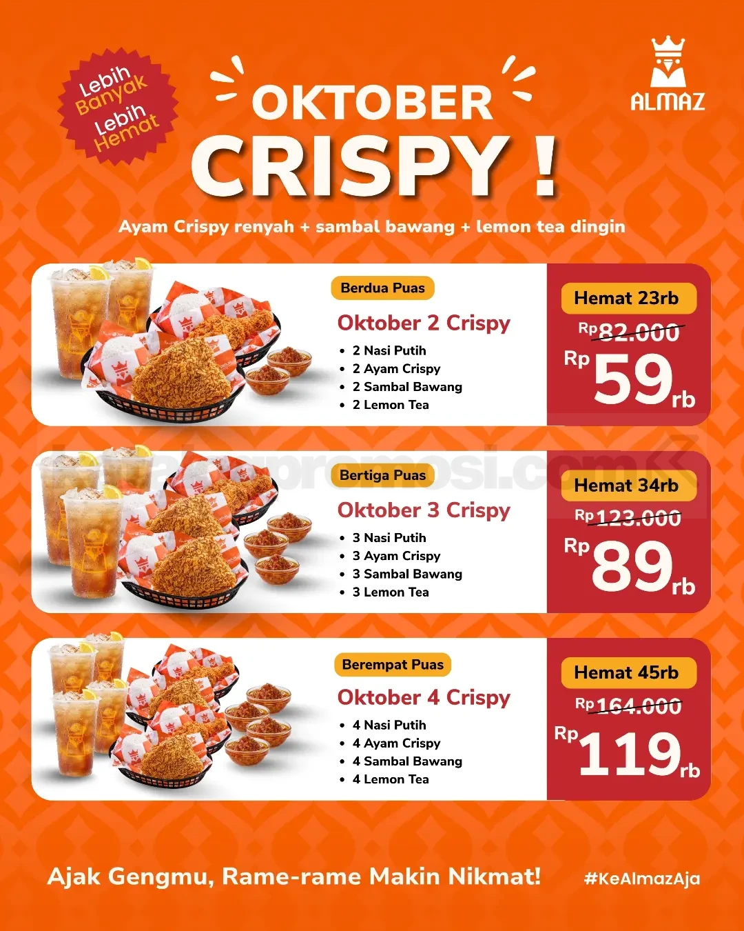 Promo Almaz Oktober: Paket Crispy Hemat, Makan Rame Jadi Asyik!