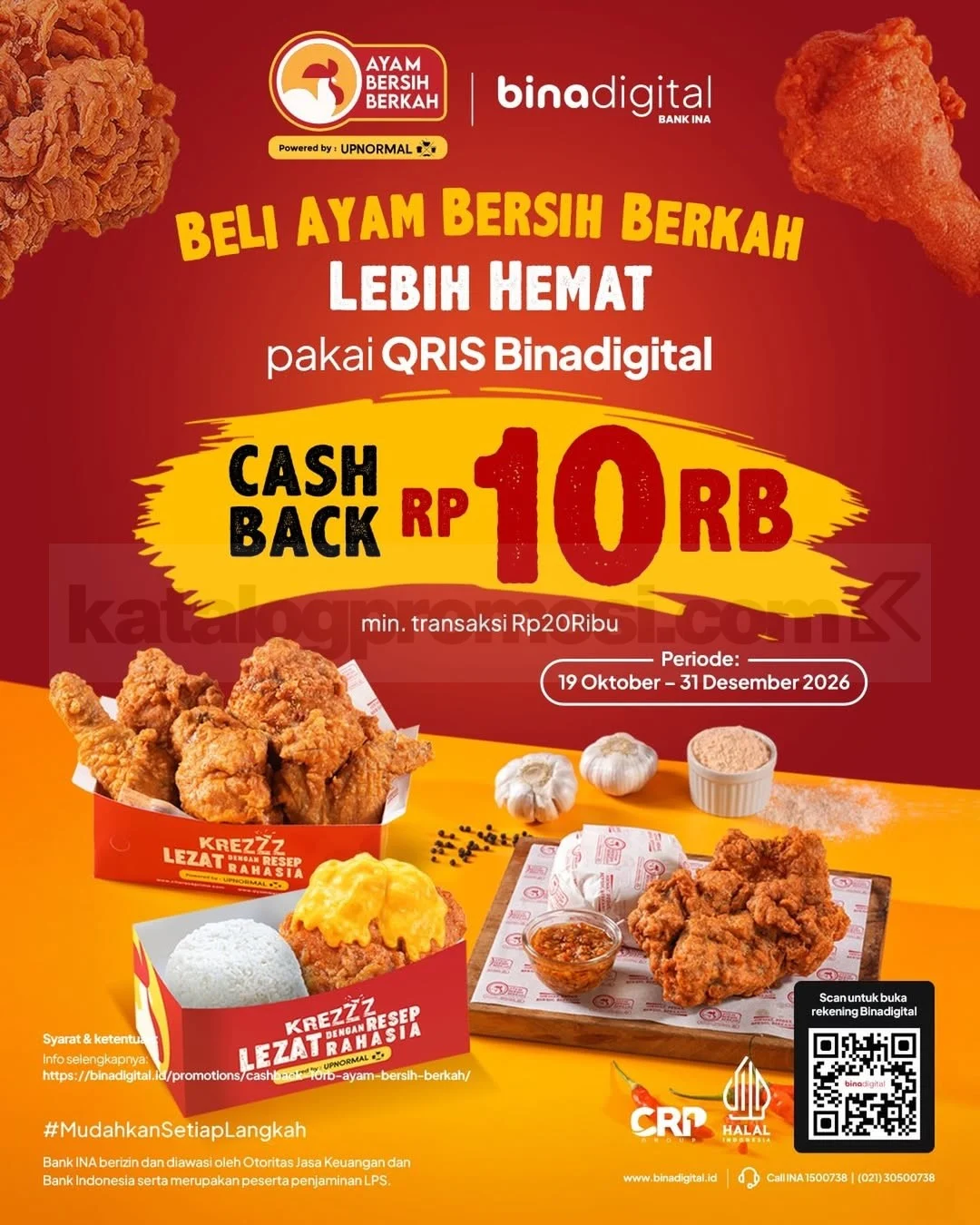 Promo Ayam Bersih Berkah: Cashback Rp10.000 dengan QRIS Binadigital