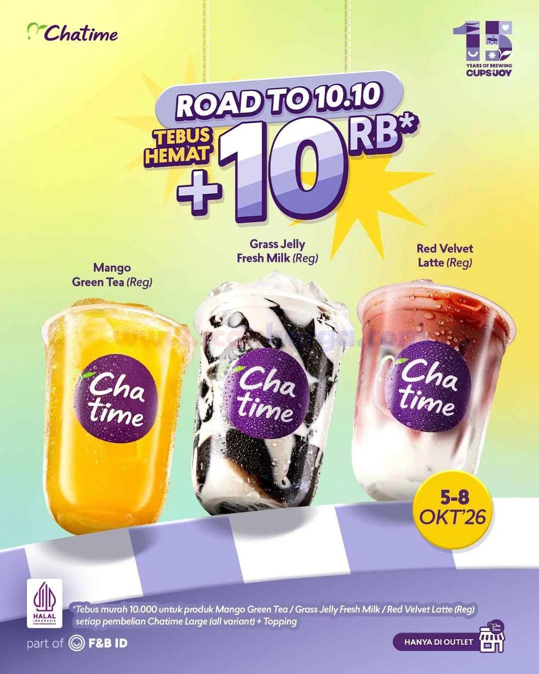 Promo Chatime: Menu Kedua Rp10.000 Sambut 10.10