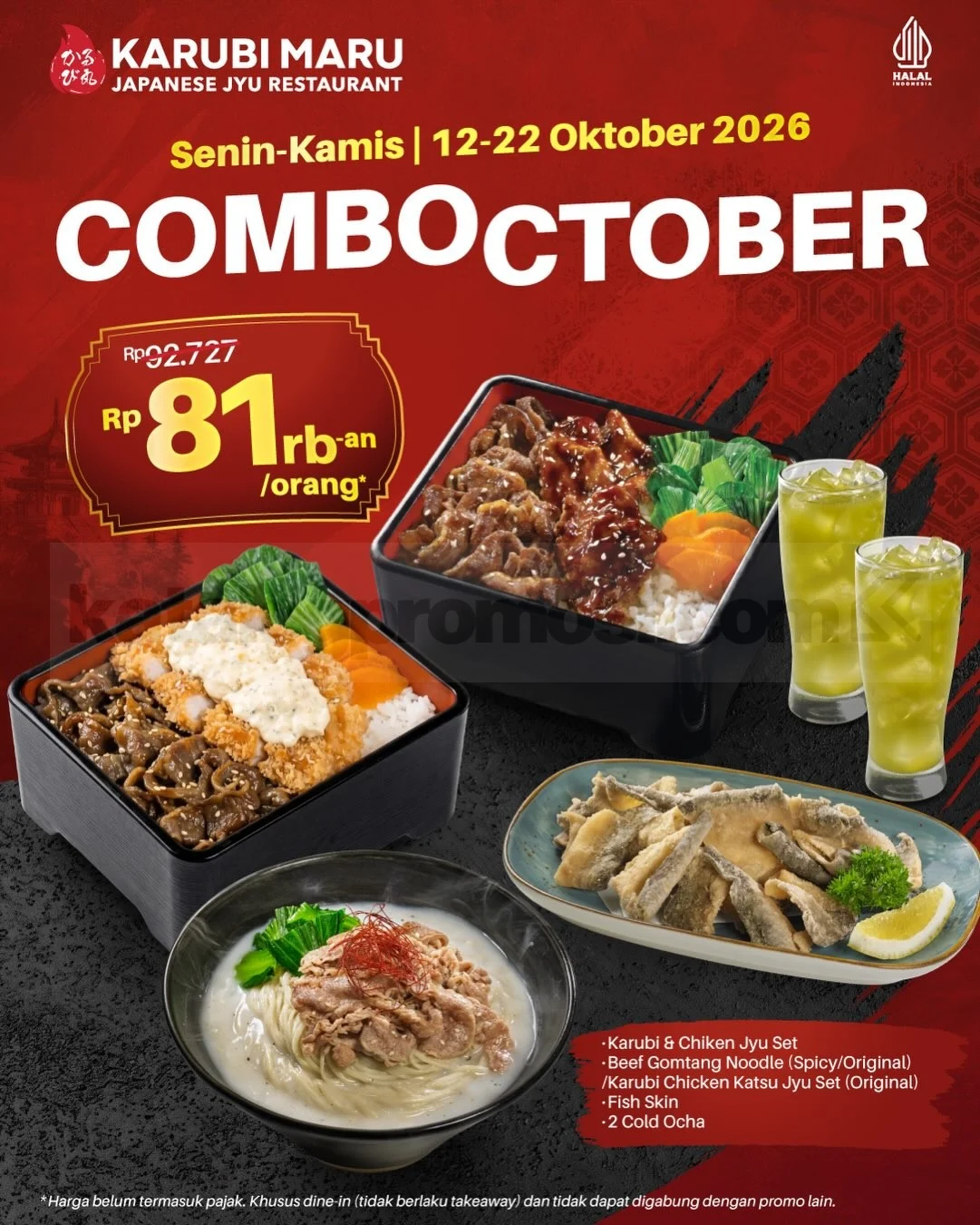 Promo COMBO-CTOBER Karubi Maru: Menu Lengkap Rp81 Ribu