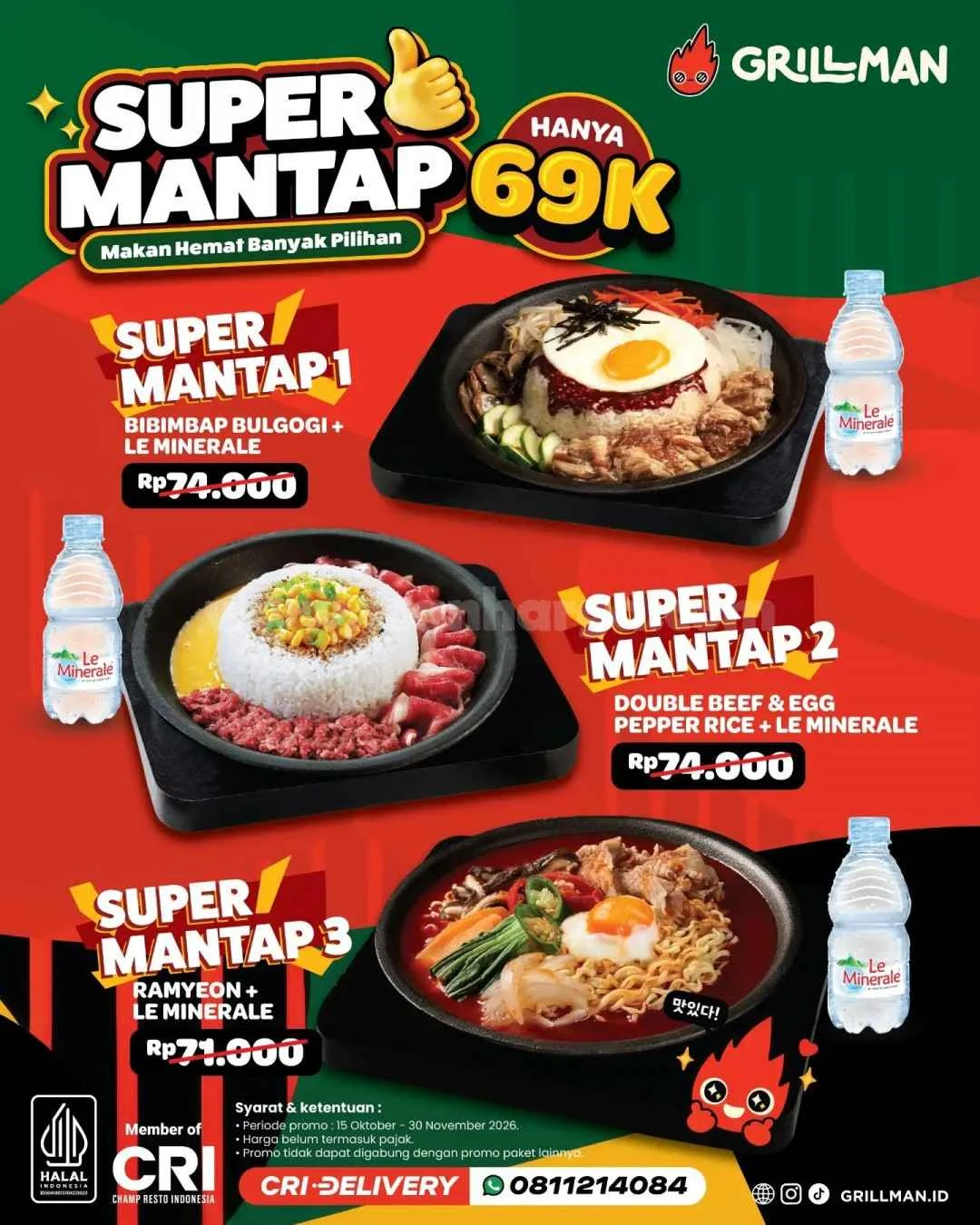Promo Grillman Super Mantap: Paket Korea Hemat Mulai Rp69.000