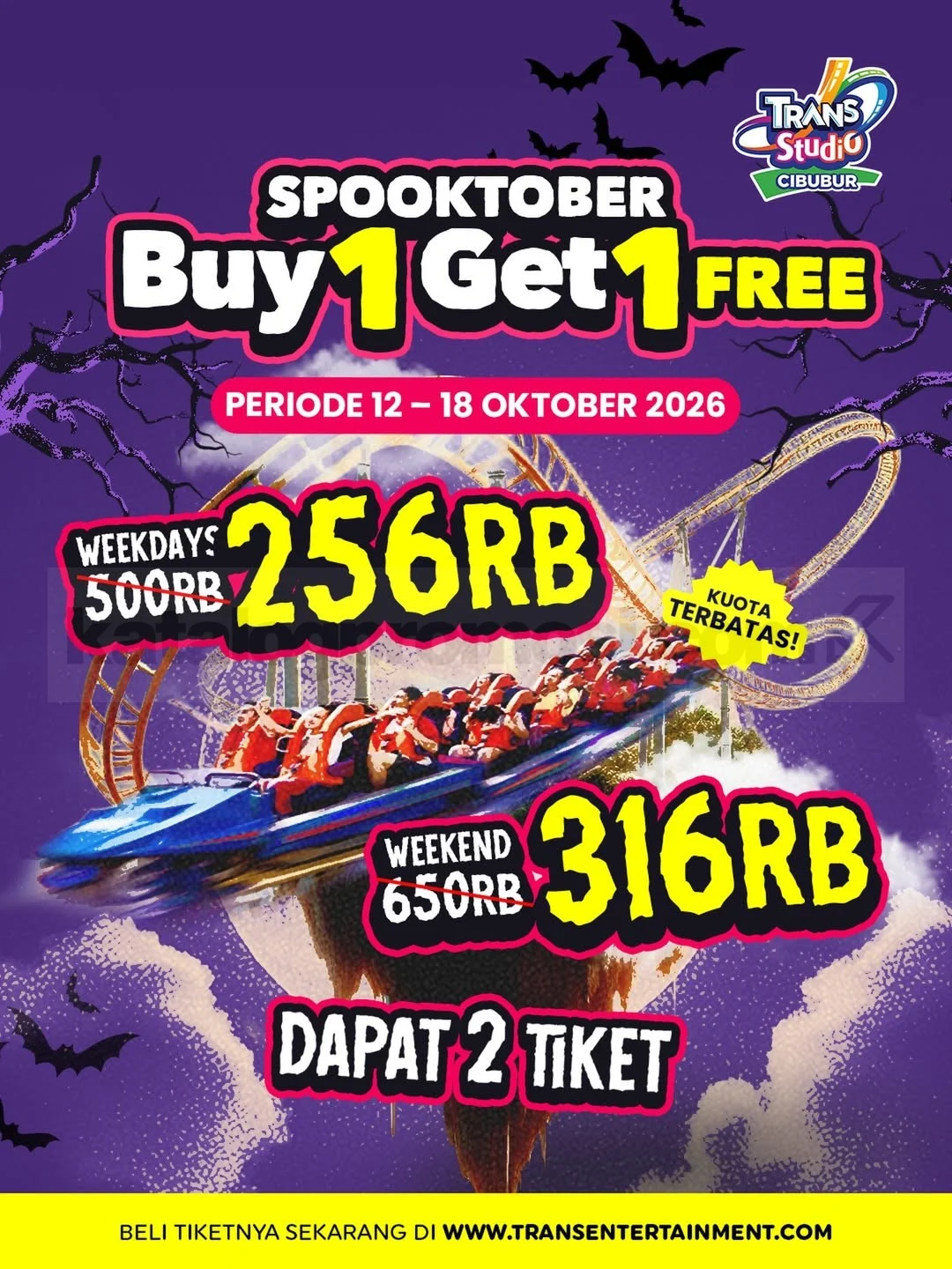 Promo Halloween Trans Studio Cibubur: Beli 1 Gratis 1 Tiket!