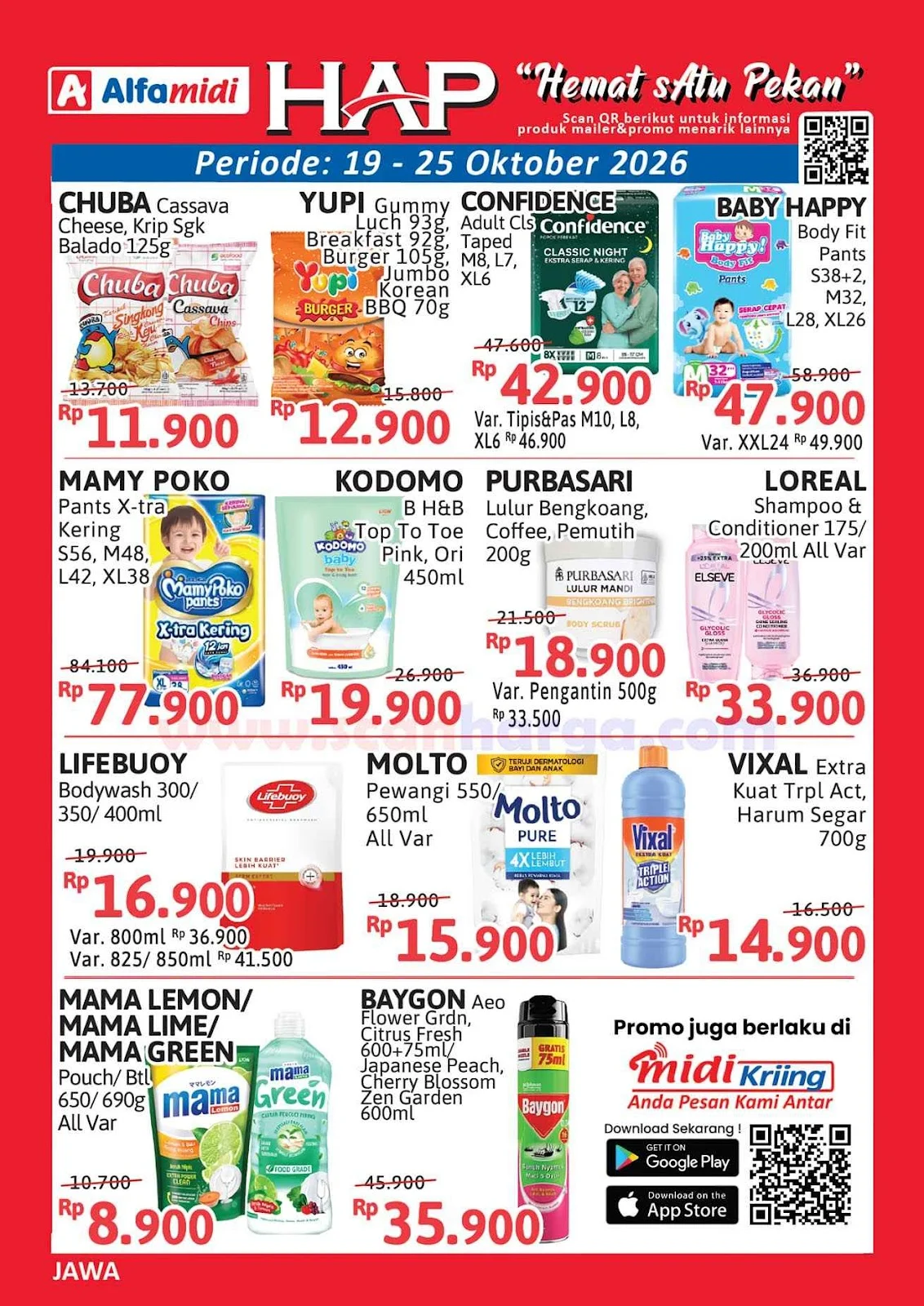 Promo HAP Alfamidi Weekday: Hemat 19-25 Oktober 2026