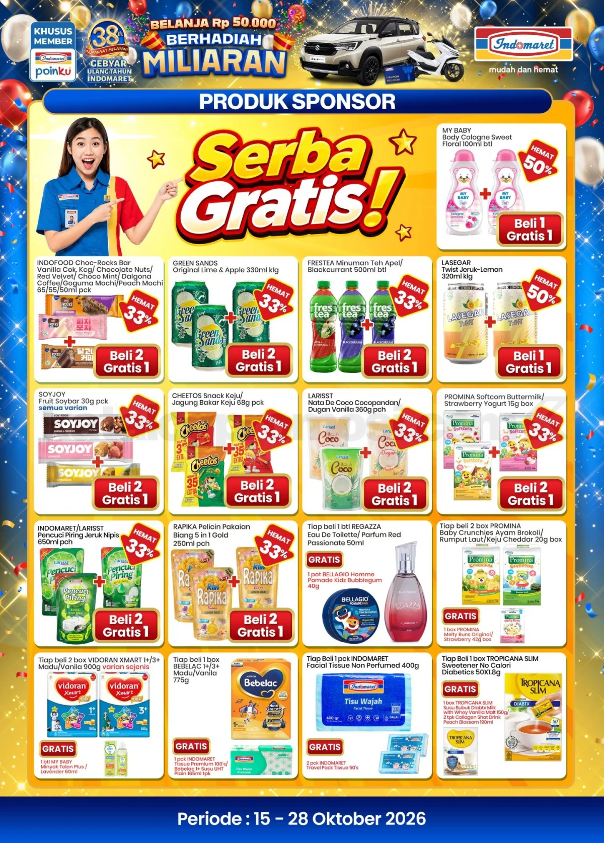 Promo Indomaret 15-28 Oktober 2026: Banjir Hadiah & Cashback!