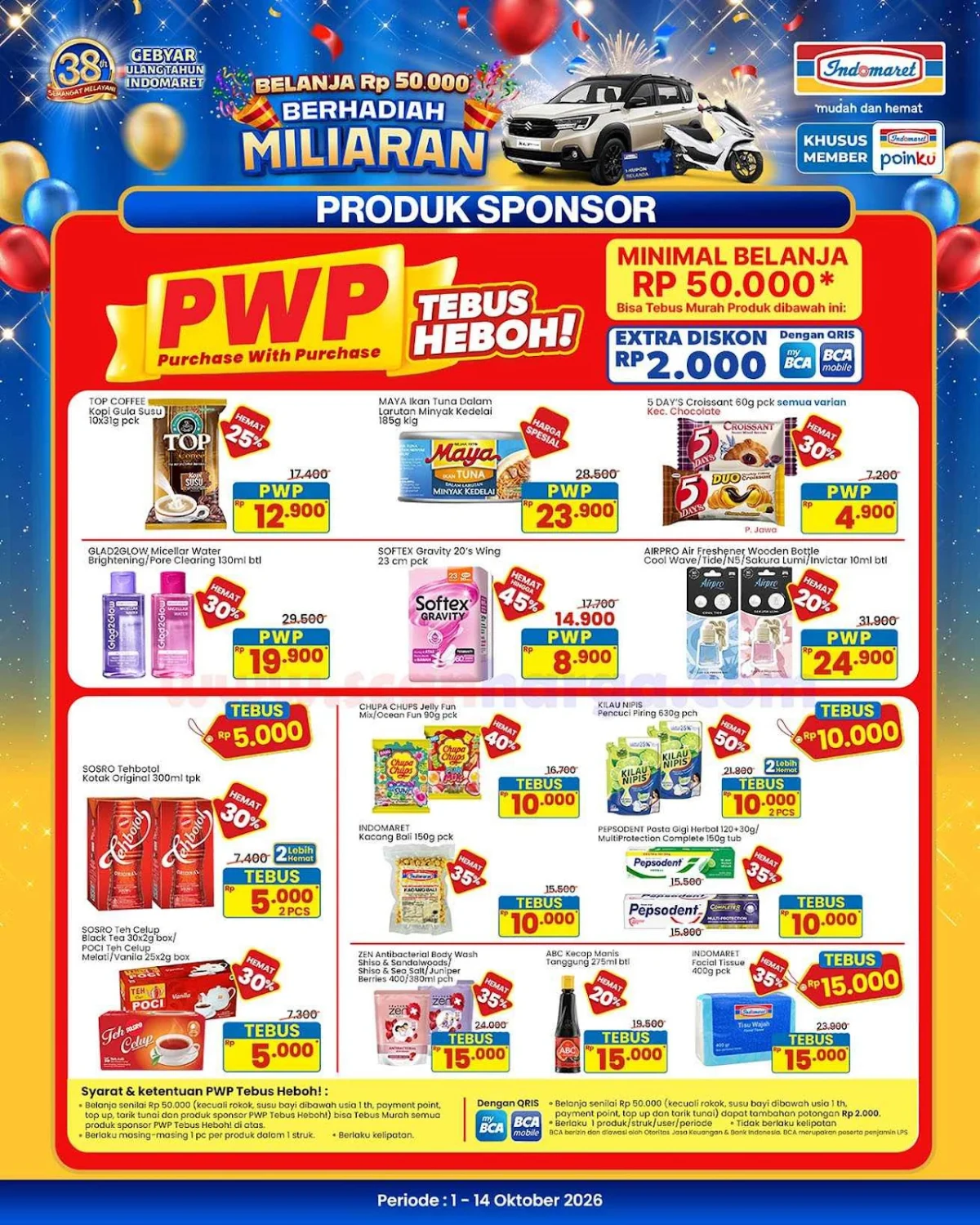 Promo Indomaret: Tebus Murah PWP 1-14 Oktober 2026