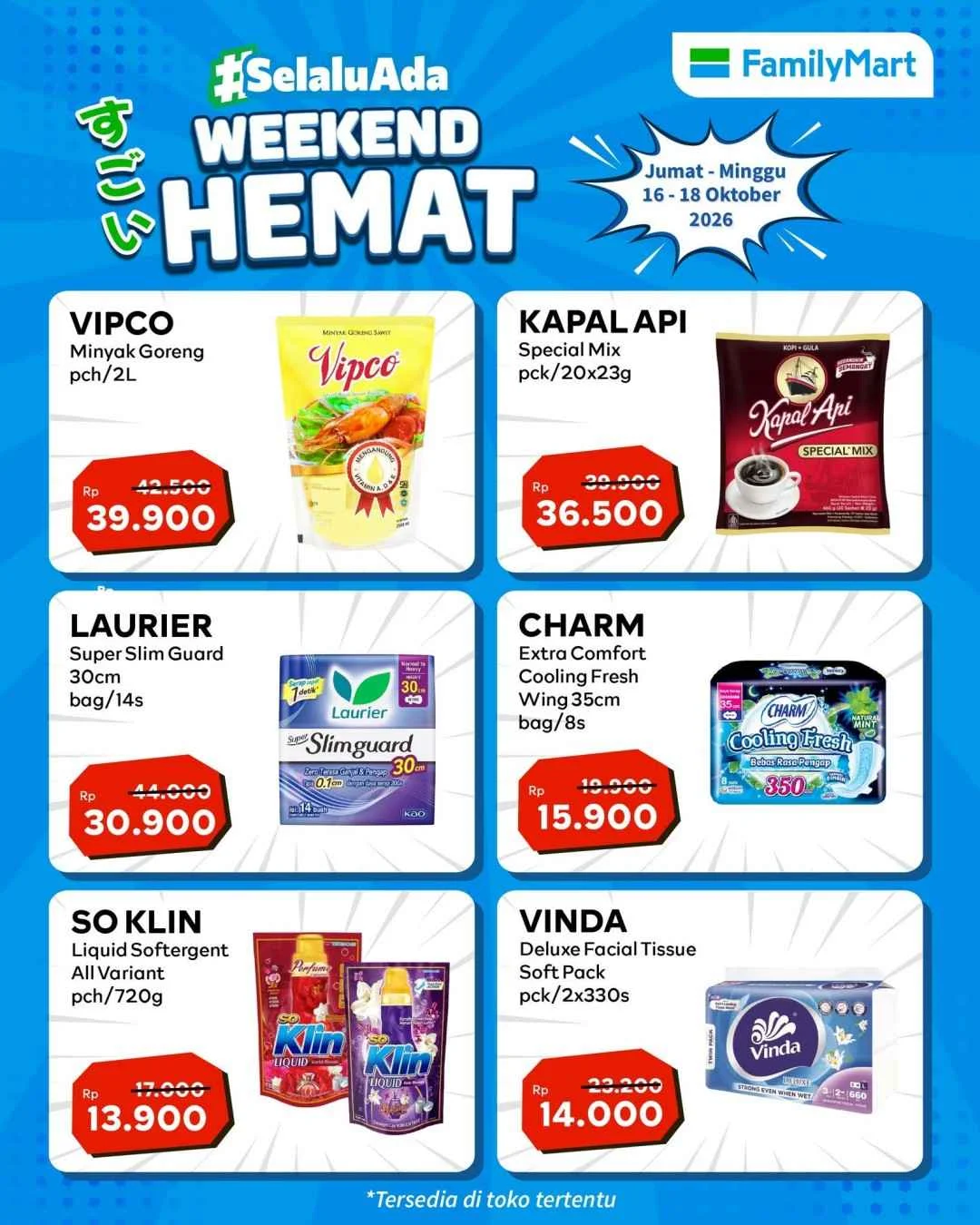 Promo JSM FamilyMart: Hemat Weekend 16-18 Oktober 2026
