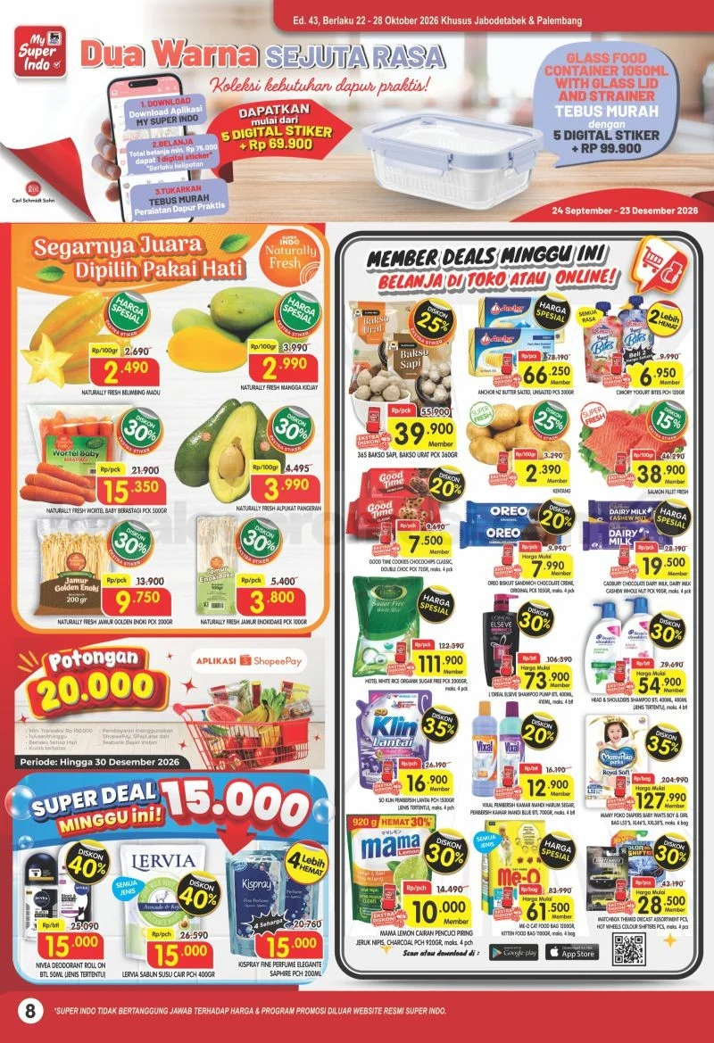 Promo JSM Superindo 23-25 Okt 2026: Banjir Diskon Kebutuhan Rumah Tangga!