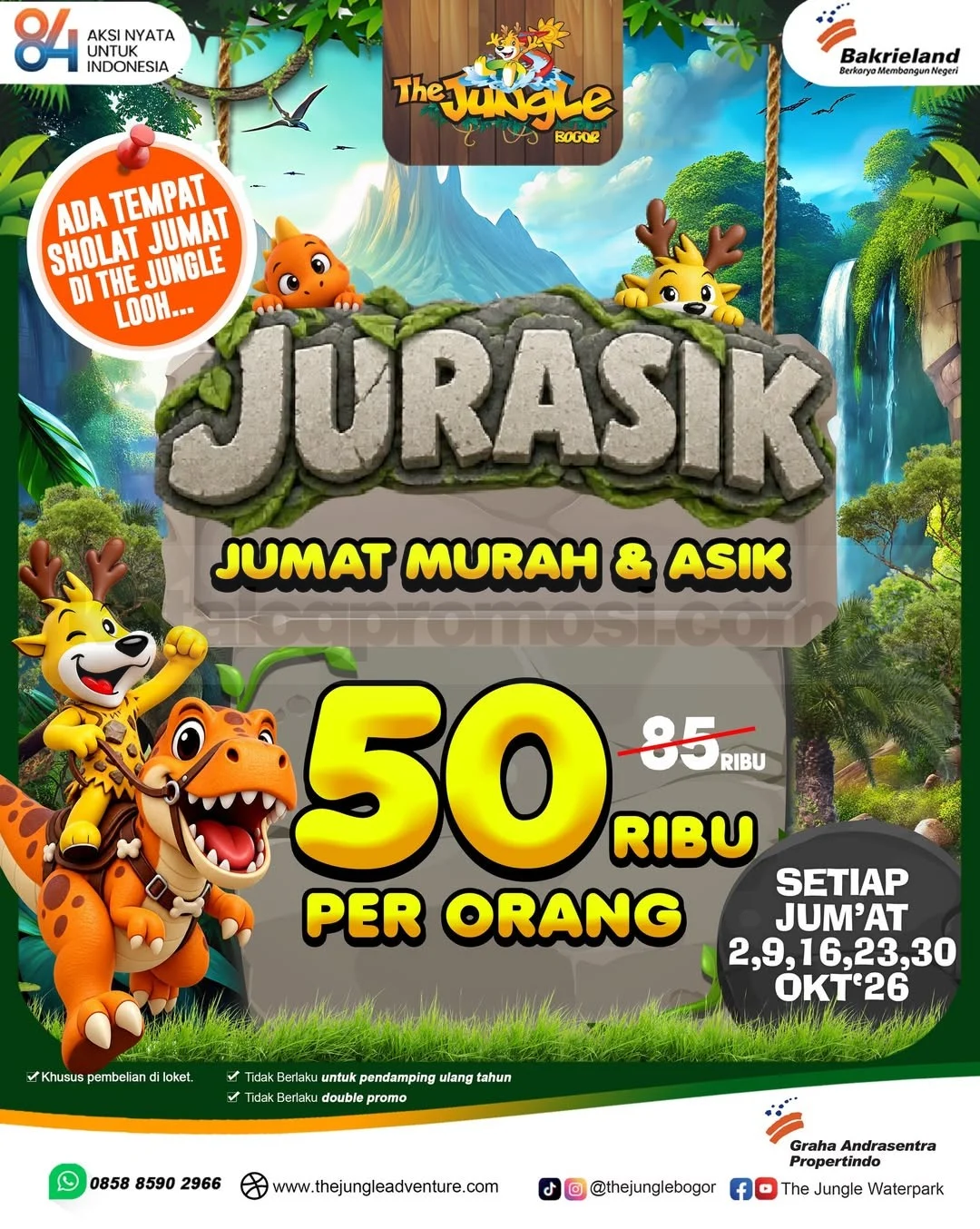 Promo JURASIK The Jungle: Jumat Murah Asik Mulai Rp50.000 di Oktober 2026
