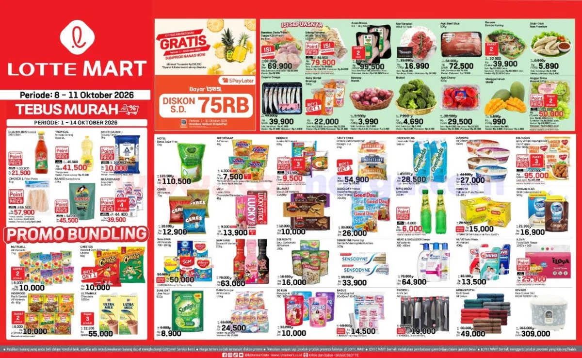 Promo Lottemart JSM 8-11 Okt 2026: Belanja Akhir Pekan Hemat Maksimal