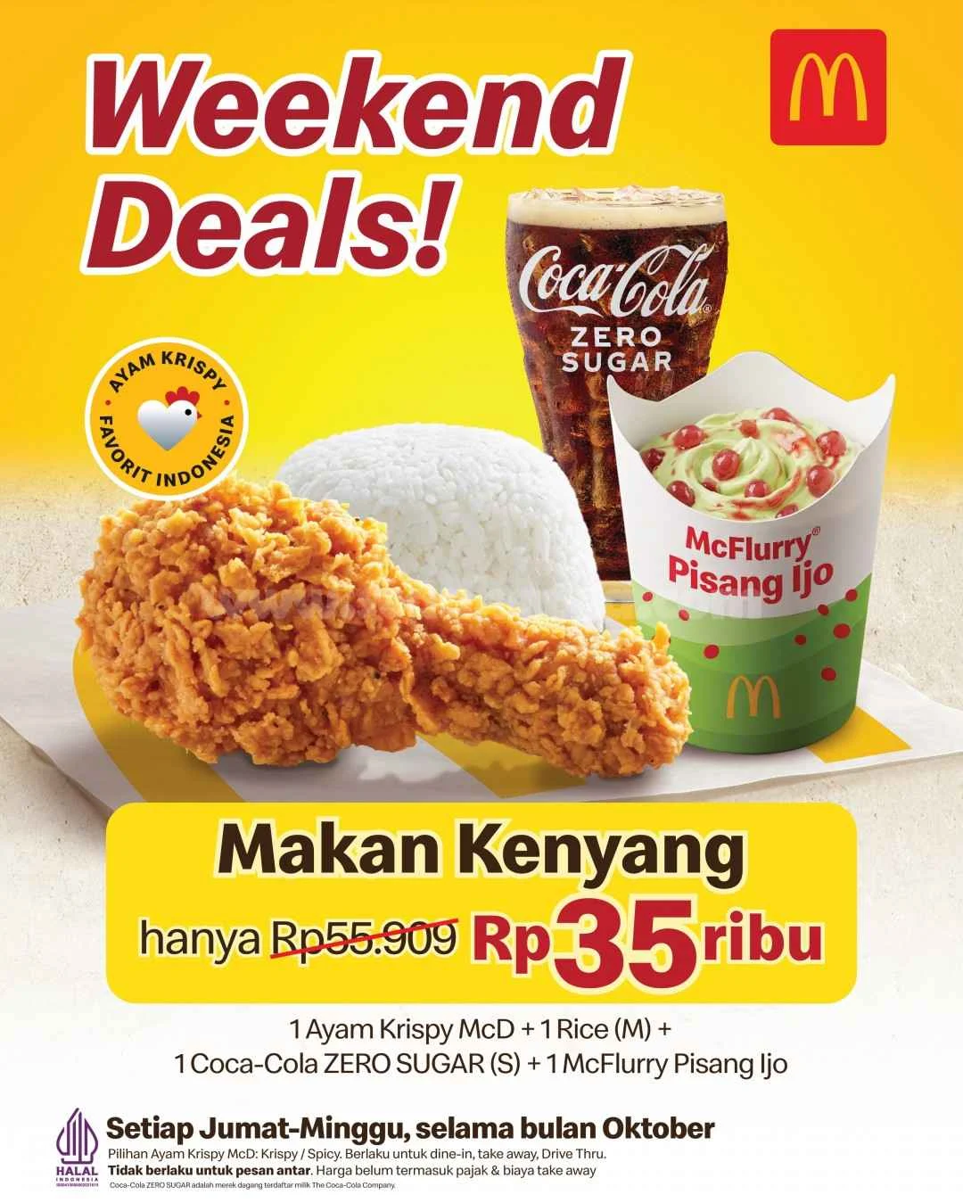 Promo McD Weekend Deals: Makan Kenyang Cuma Rp35.000!